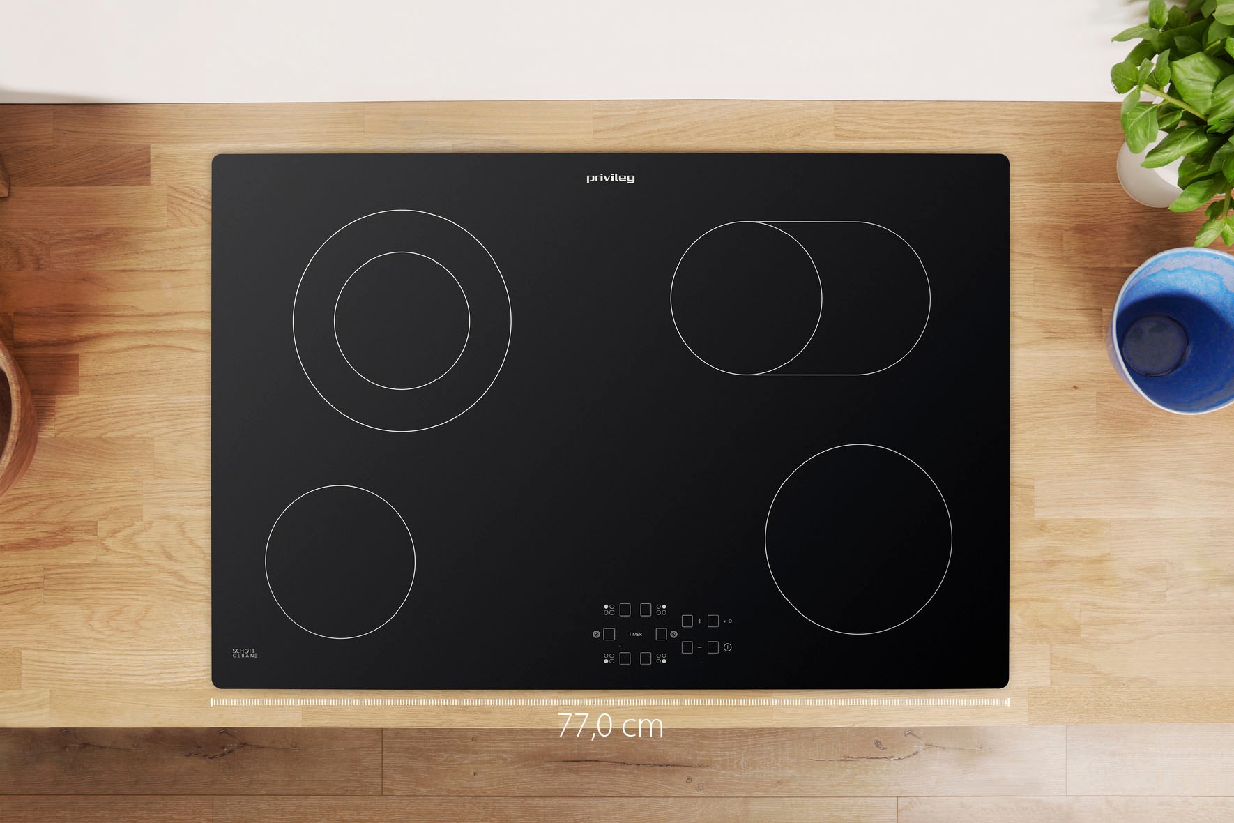 Privileg Elektro-Kochfeld "PCTAC 7042 NE" Mehr Flexibilität: Bräterzone für günstig online kaufen