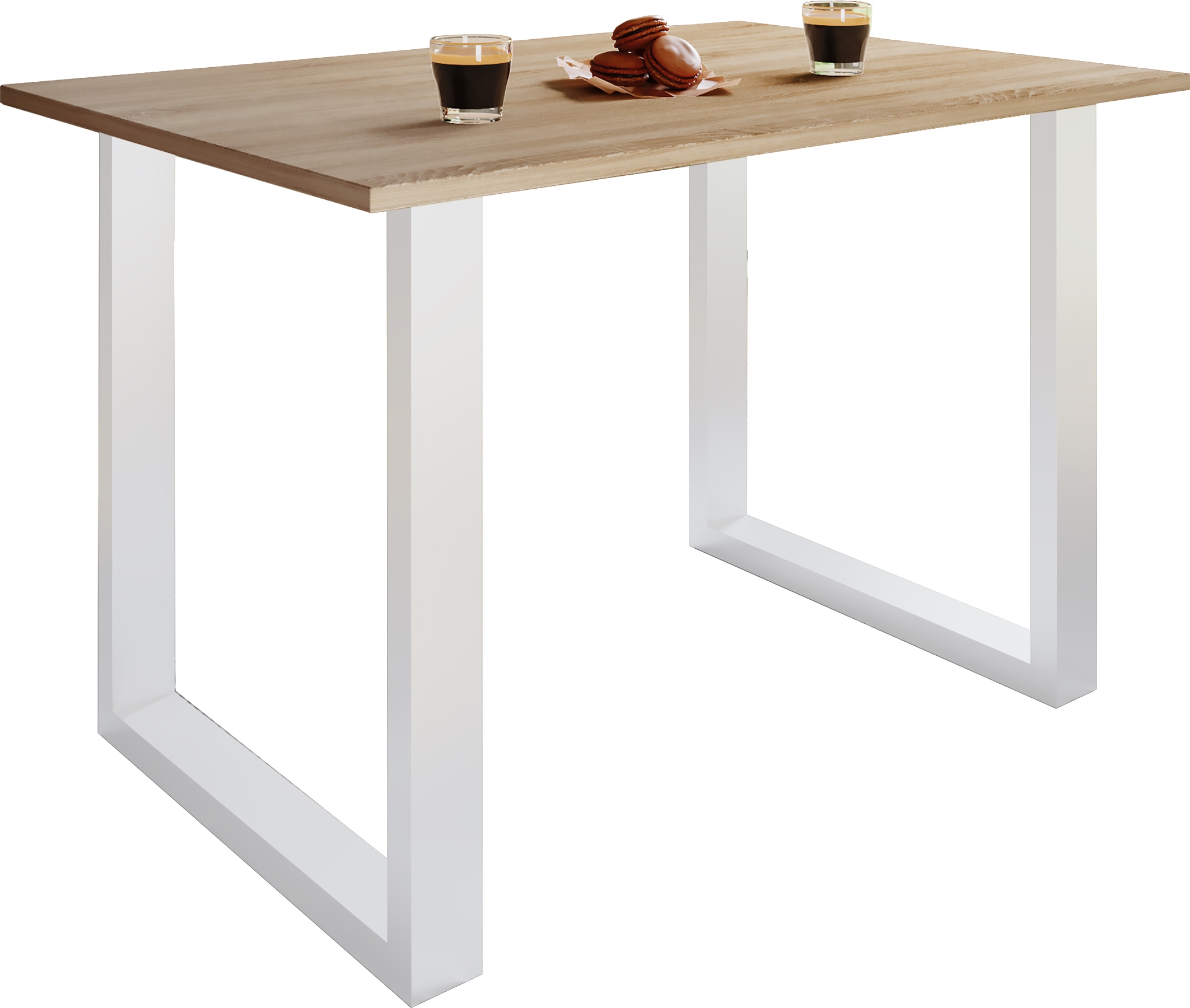 Esstisch VCM "Premium Holz Esstisch Küchentisch Xona U 110x50", weiß, sonoma, eiche, B:110cm T:50cm, Tische, Esstisch