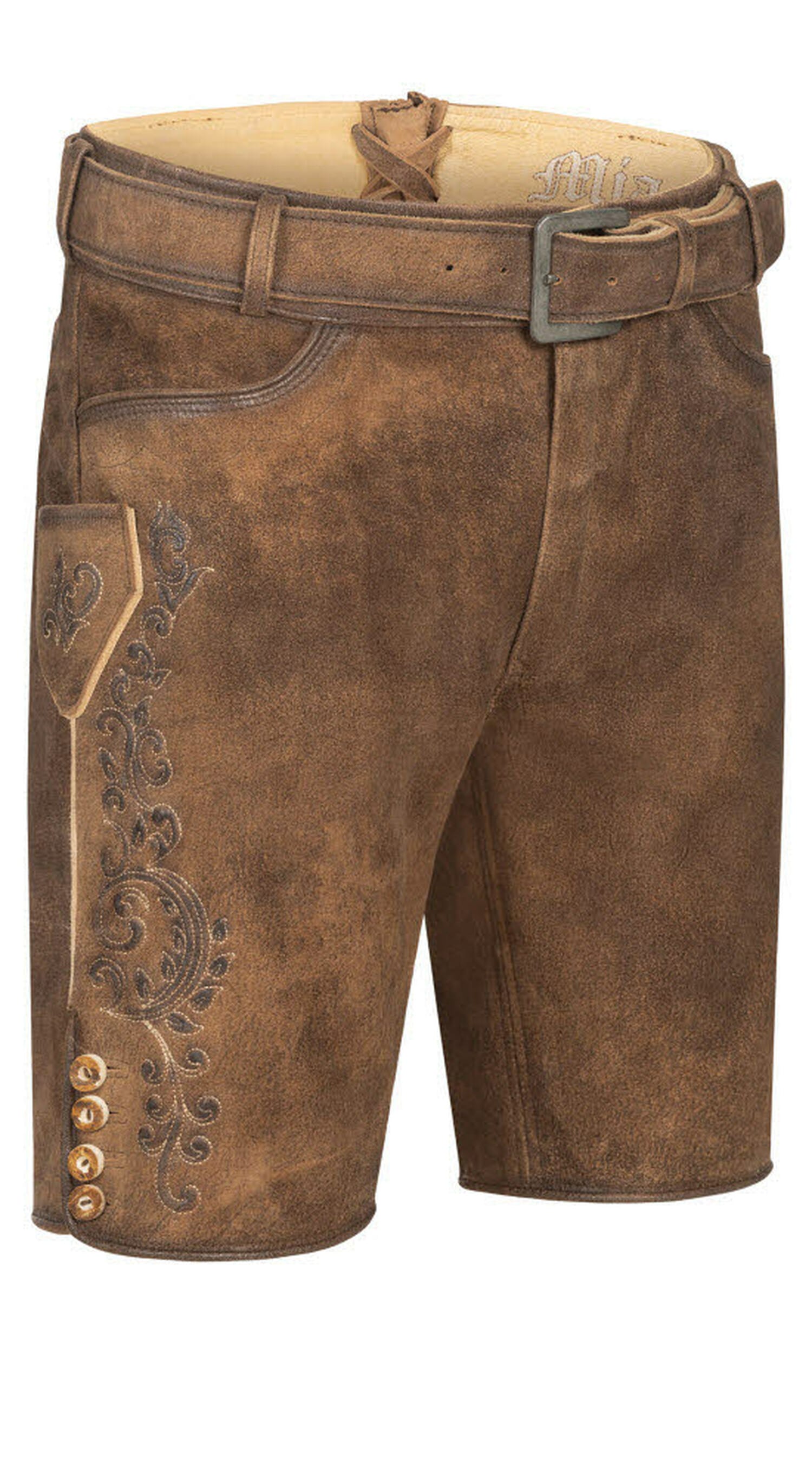 Nübler Trachtenlederhose "Lederhosen kurz Latz Obert" günstig online kaufen