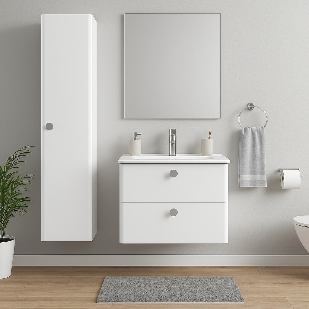 welltime Hochschrank »Round« B/T/H: 35/35/160 cm,  mit Soft-Close-Funktion, FSC® zertifiziert