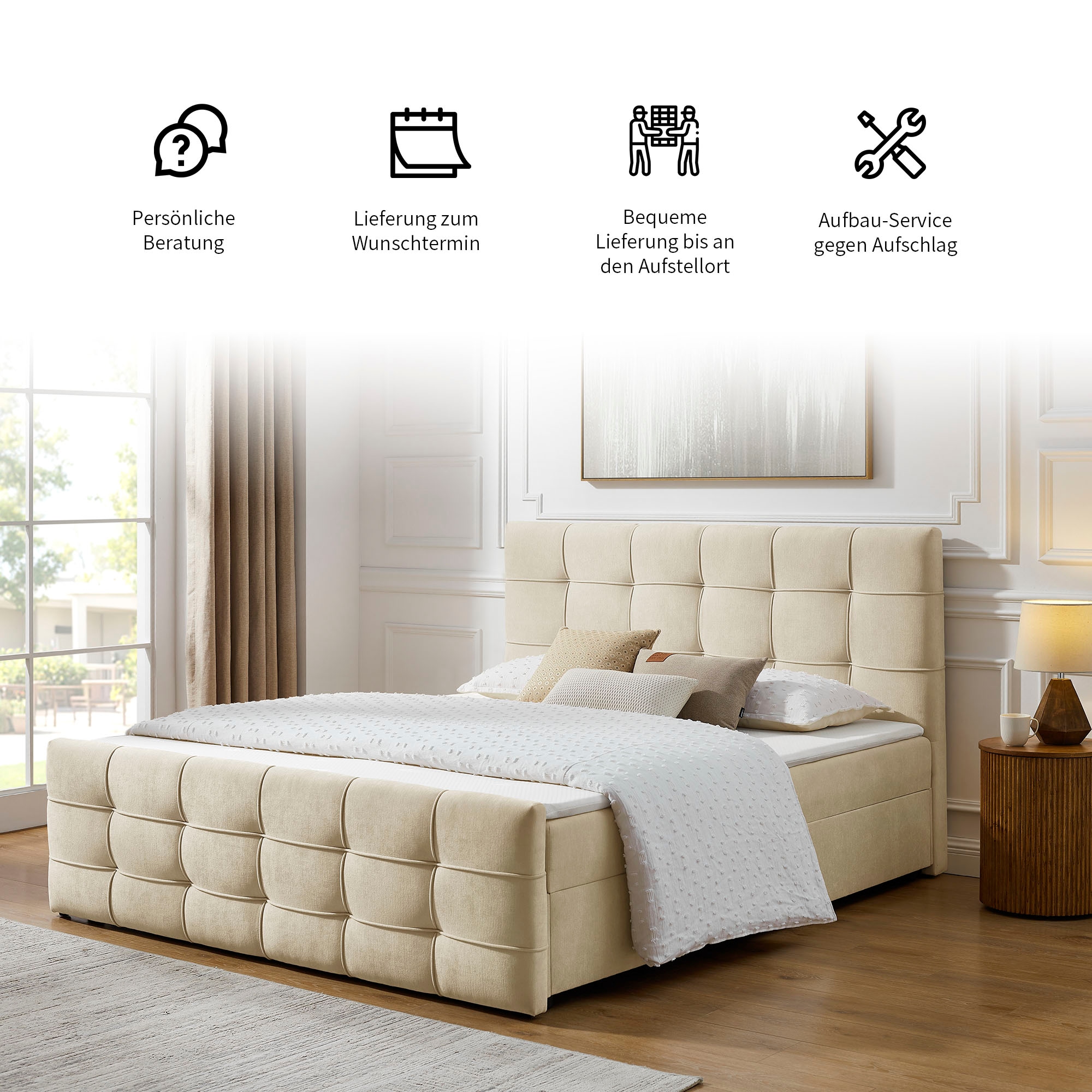 OTTO home Boxbett »Lilienne inkl. Bettkasten und Topper, Liegefläche 180x200cm« erhältlich in der Größe 180x200 cm