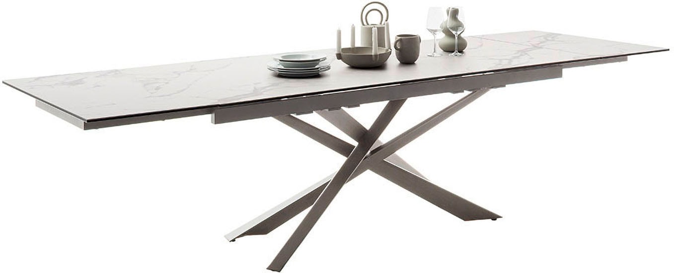 MCA furniture Esstisch »TESERO Auszugtisch 200-300 cm«, (Einzelstück), Keramik,Edelstahl,Marmor-Optik,ausziehbar,belastbar 100kg,10-12 Pers.