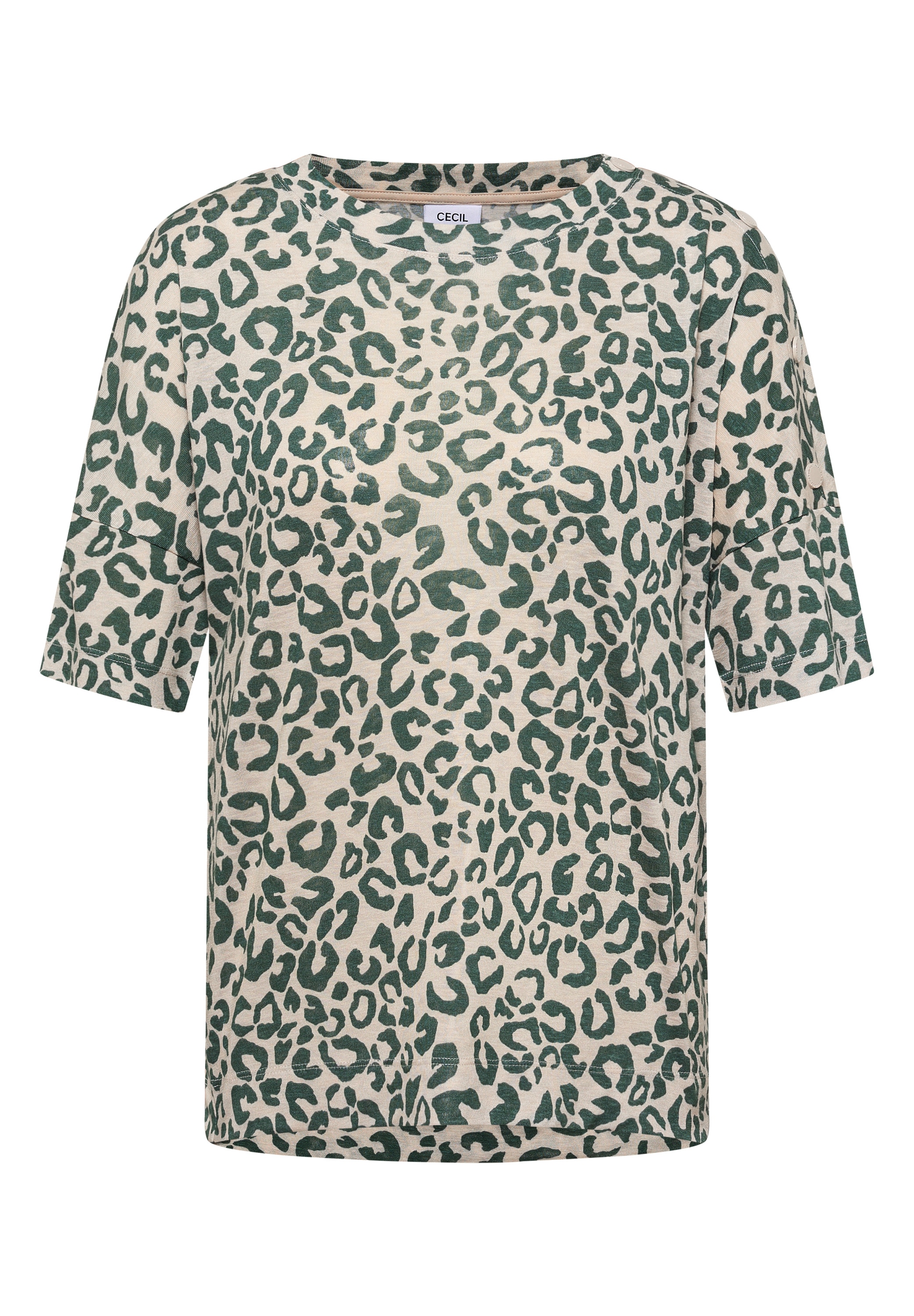Cecil T-Shirt in Leinen-Optik