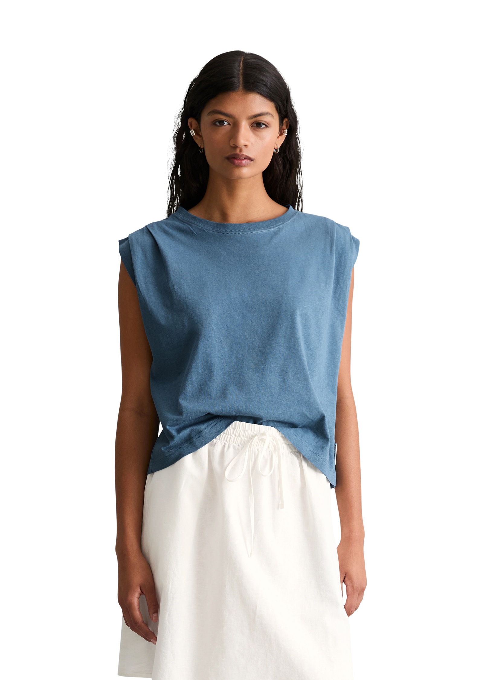 Marc O'Polo DENIM T-Shirt »aus Baumwolle-Leinen-Mix«