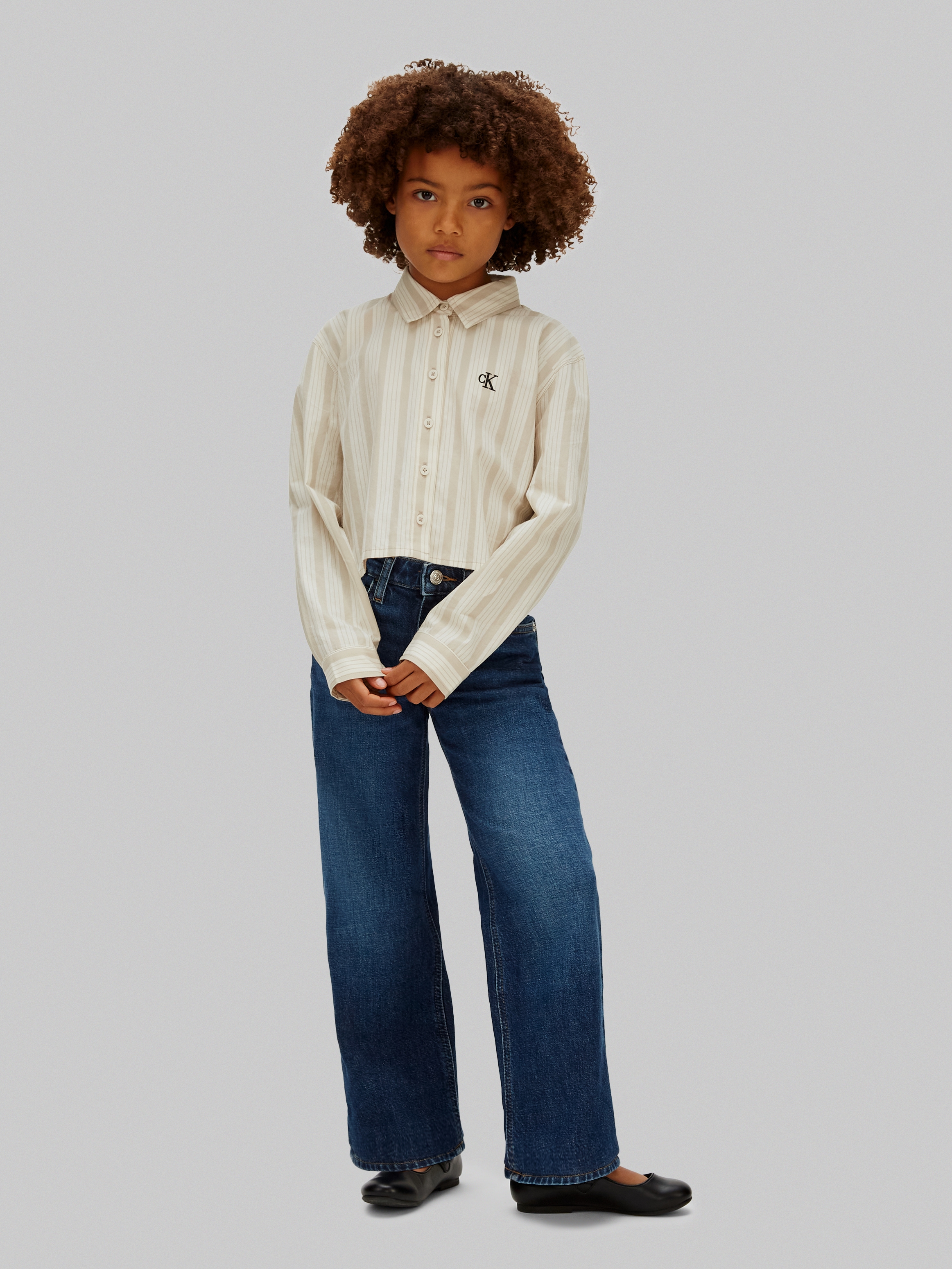 Calvin Klein Jeans Weite Jeans , verstellbarer Bund, weites Bein, hohe Taille, Baumwoll-Stretch
