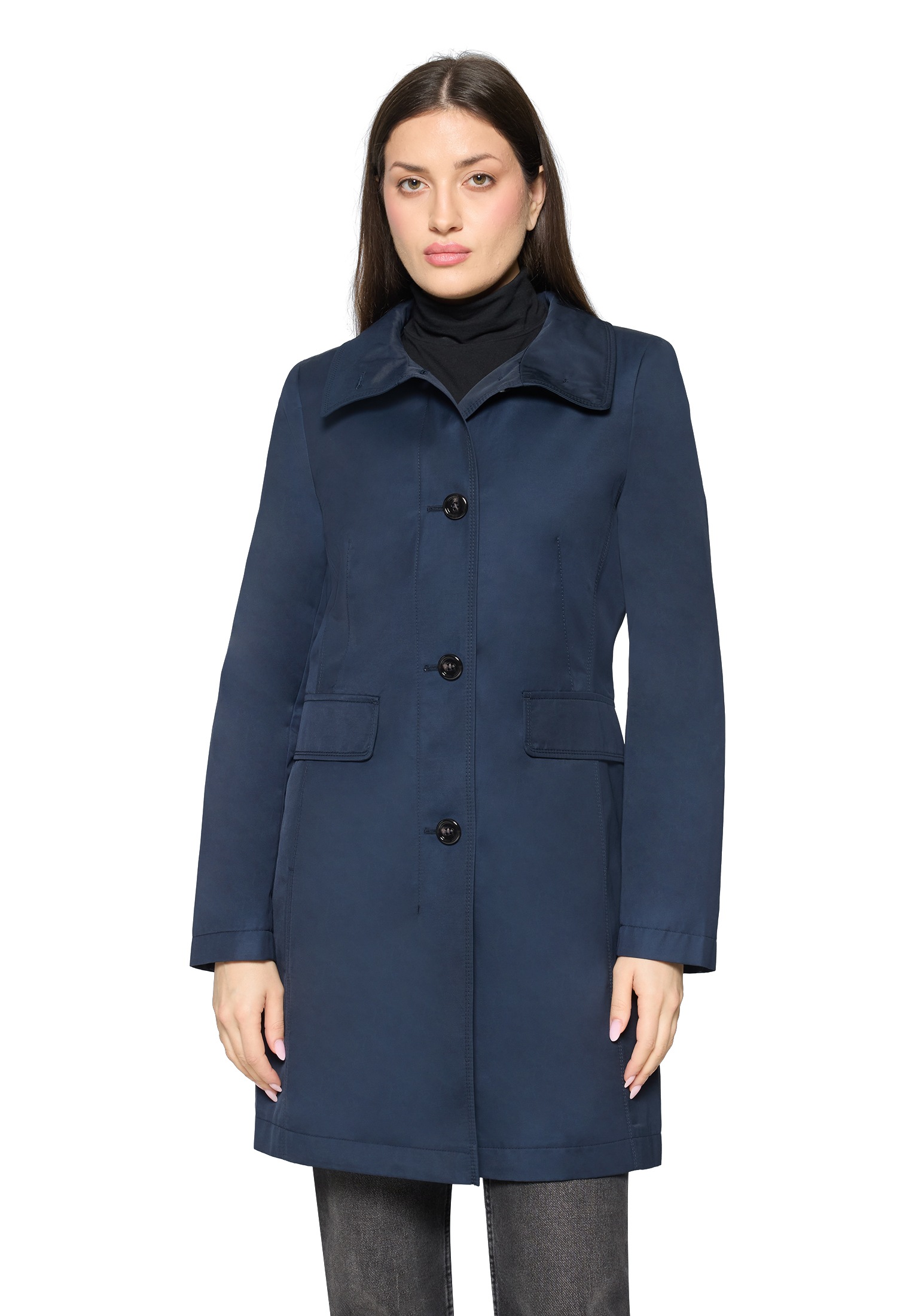 GIL BRET Damen Sommerjacke "Damen mit Stehkragen"dunkelblau, Gr. 44, Obermaterial: 58% Baumwolle, 42% Polyester; Futter: 100% Polyester, Jacken