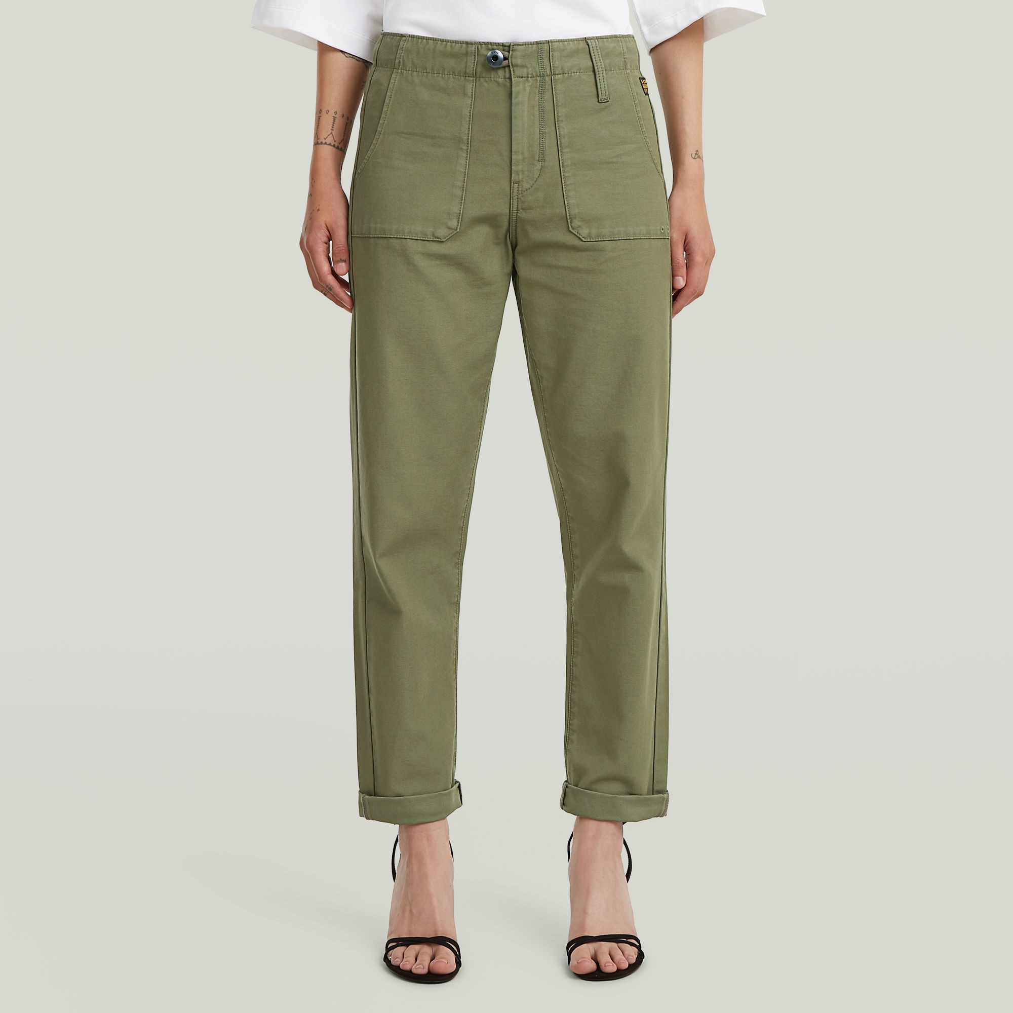 G-STAR Boyfriend-Hose "Regular Track O5P Fatigue" mit niedrigem Bund, Relaxed Fit