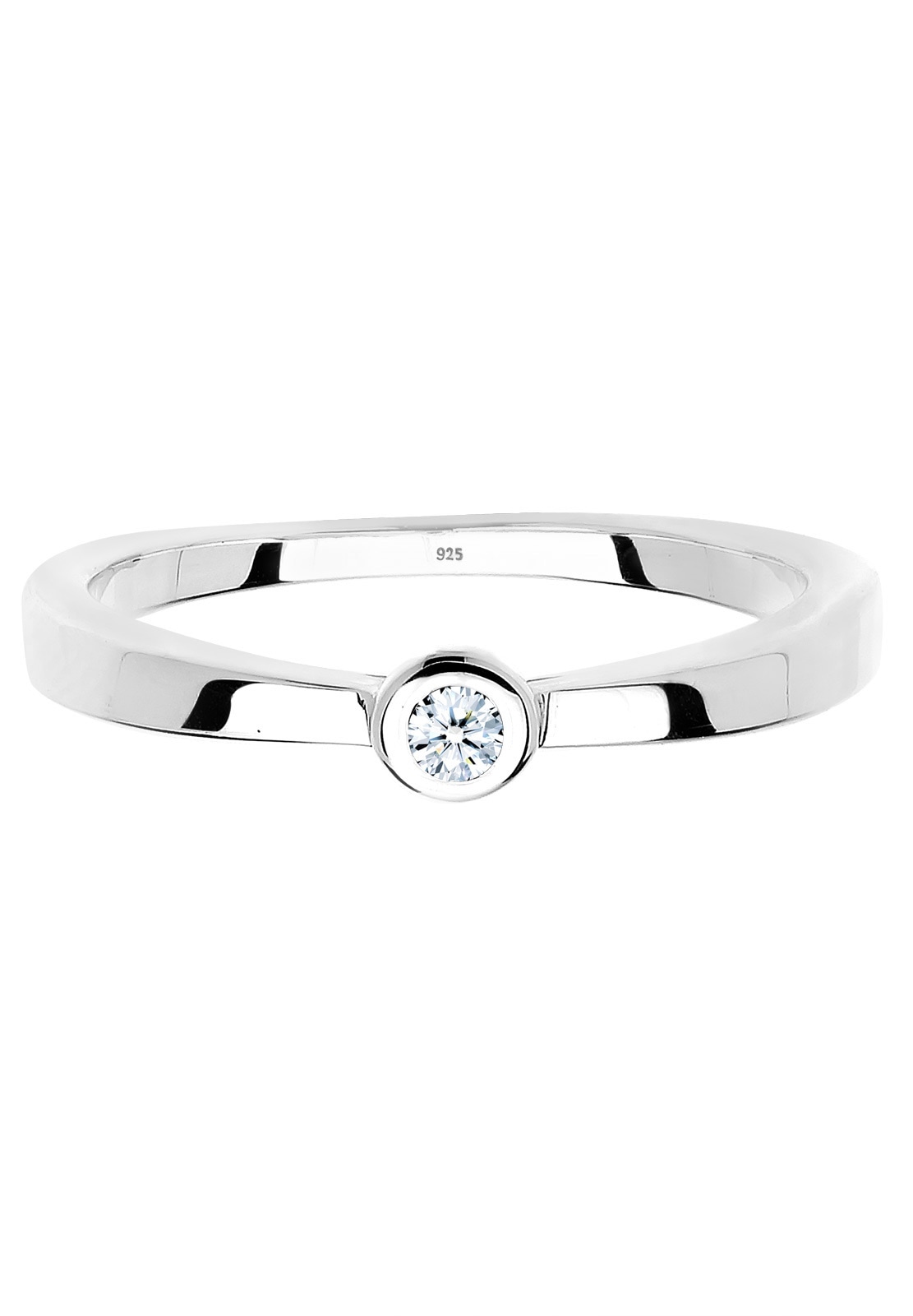 Elli DIAMONDS Verlobungsring »Klassischer Solitär Diamant 0.03 ct. 925 Silber«