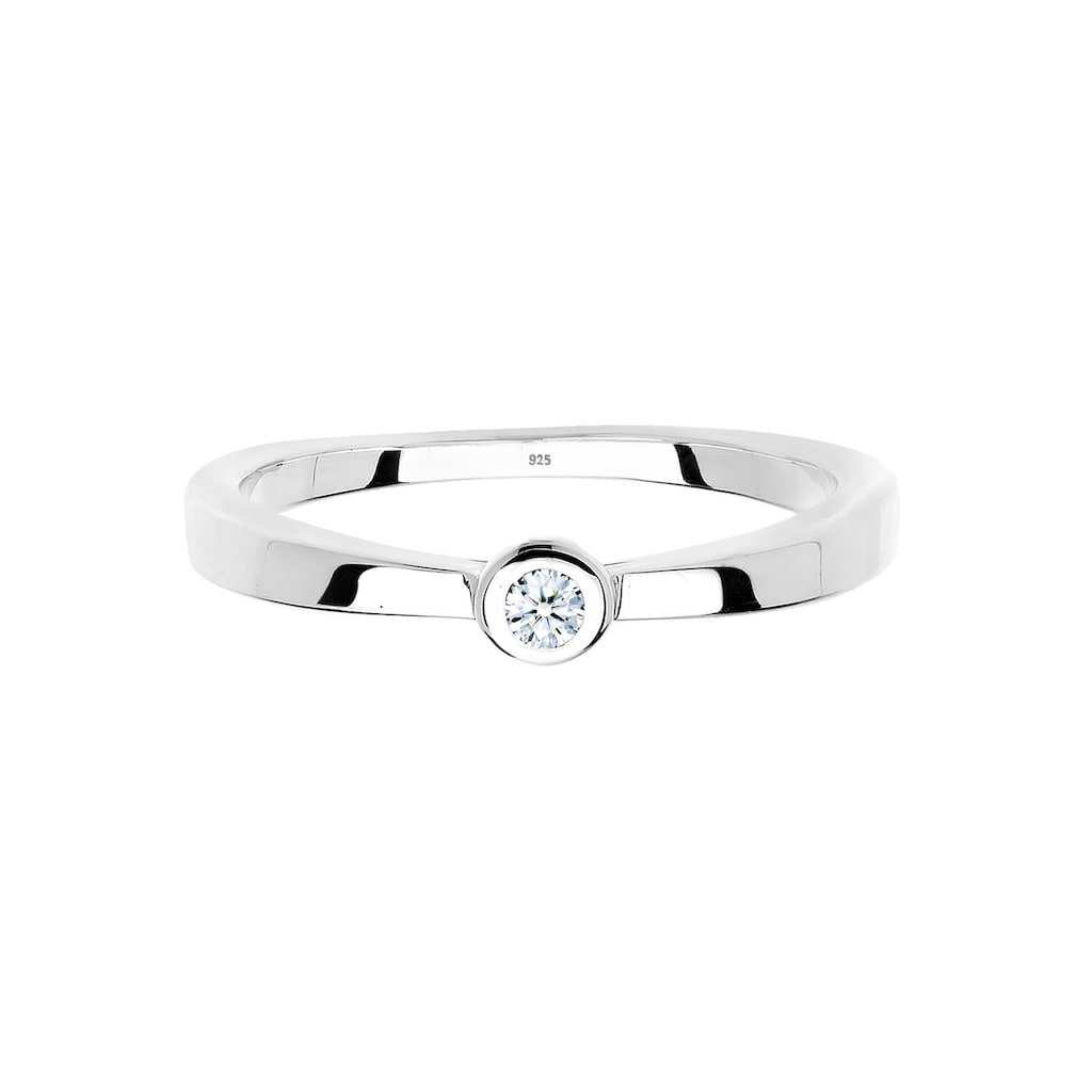 Elli DIAMONDS Verlobungsring »Klassischer Solitär Diamant 0.03 ct. 925 Silber«