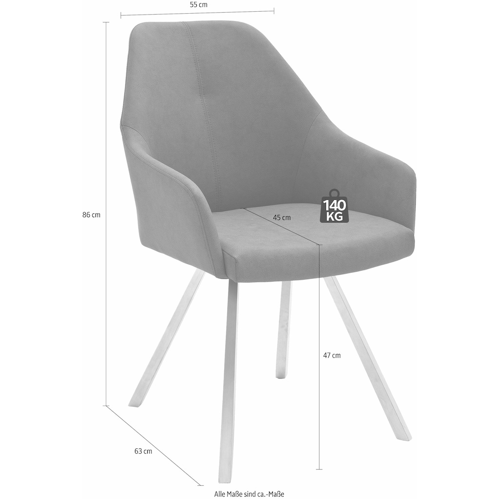 MCA furniture 4-Fußstuhl »Madita A-eckig«, (Set), 2 St., Kunstleder