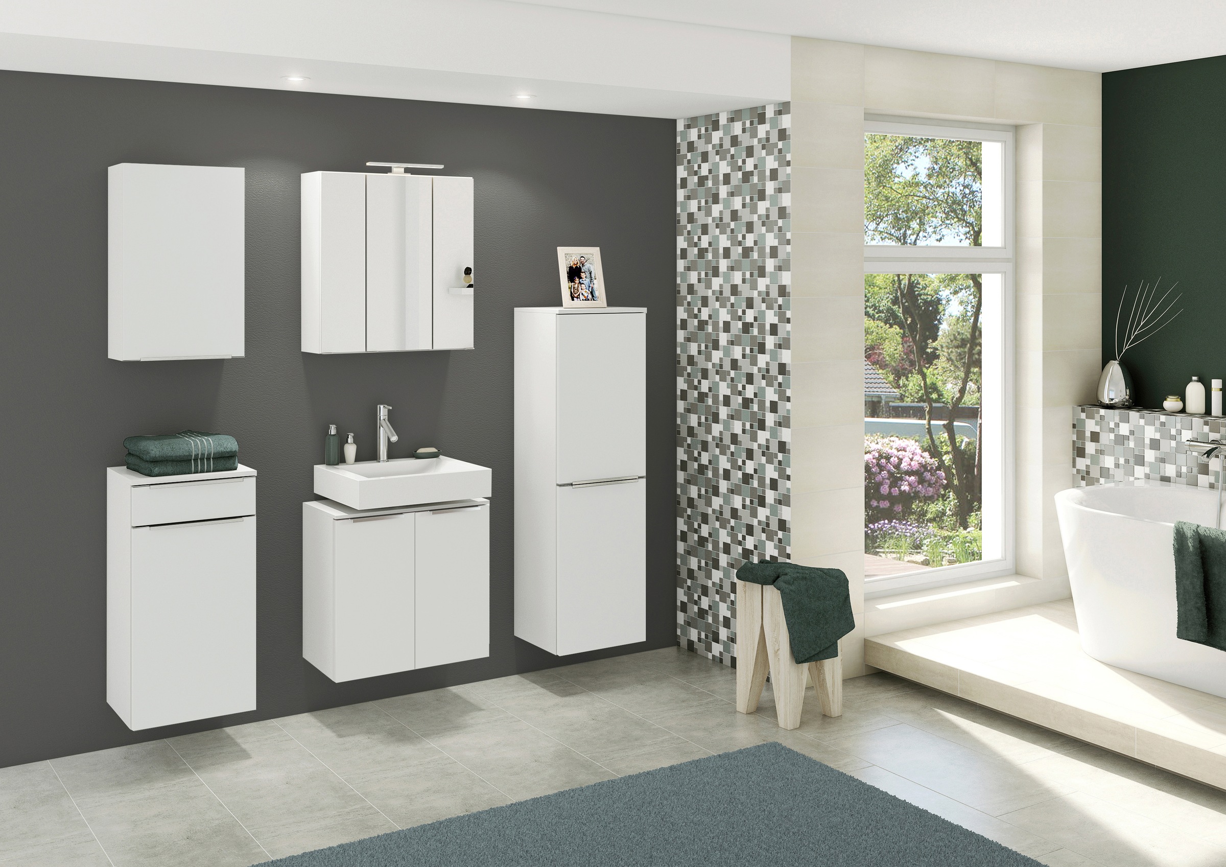 welltime Hängeschrank »Matera«, Breite 40 cm, mit hochwertigen matten MDF-Fronten