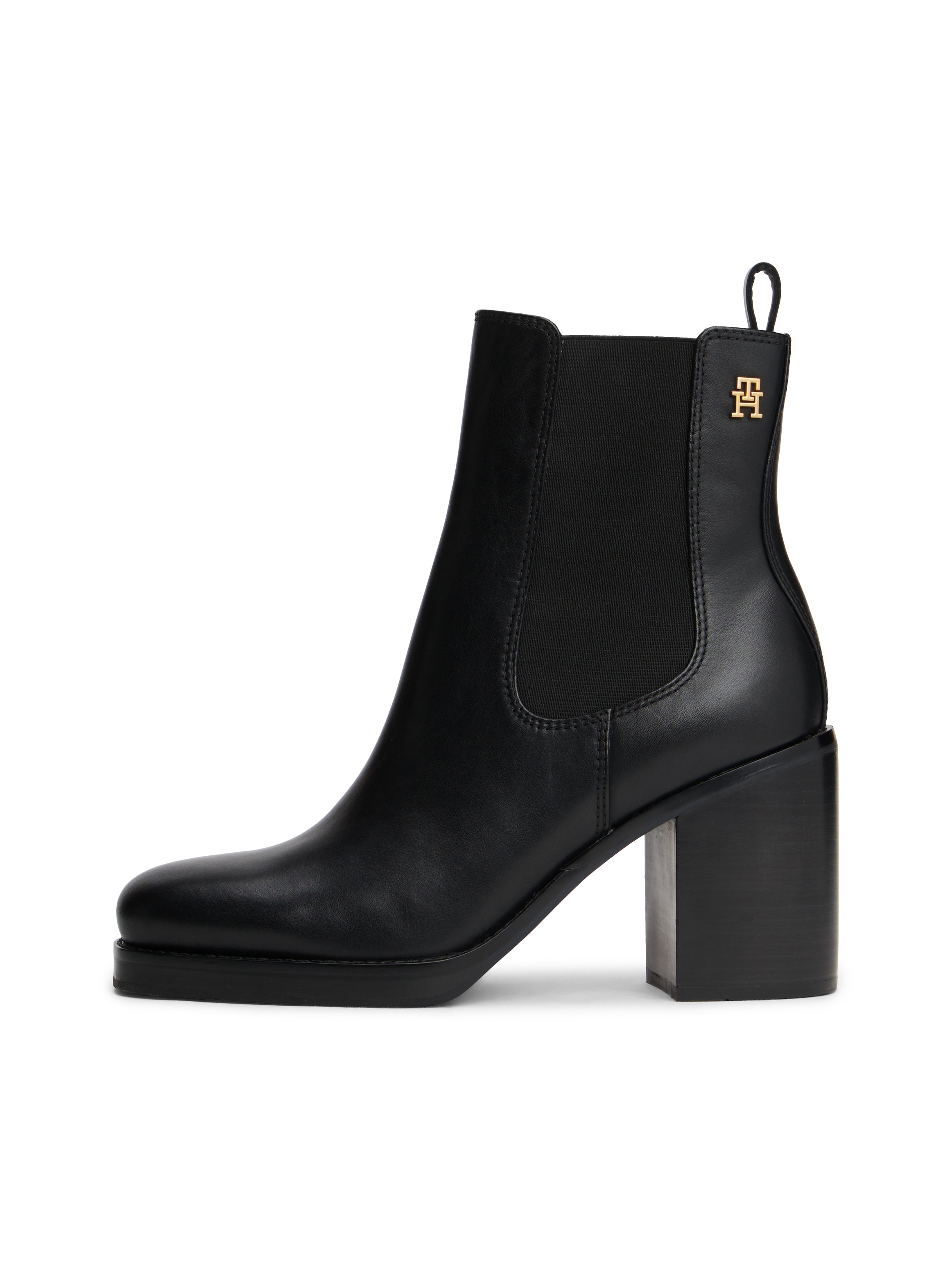 Tommy Hilfiger Chelseaboots »SQUARE TOE CHELSEA HIGH BLOCK HL«  , Blockabsatz, Stiefelette mit beidseitigem Strecheinsatz