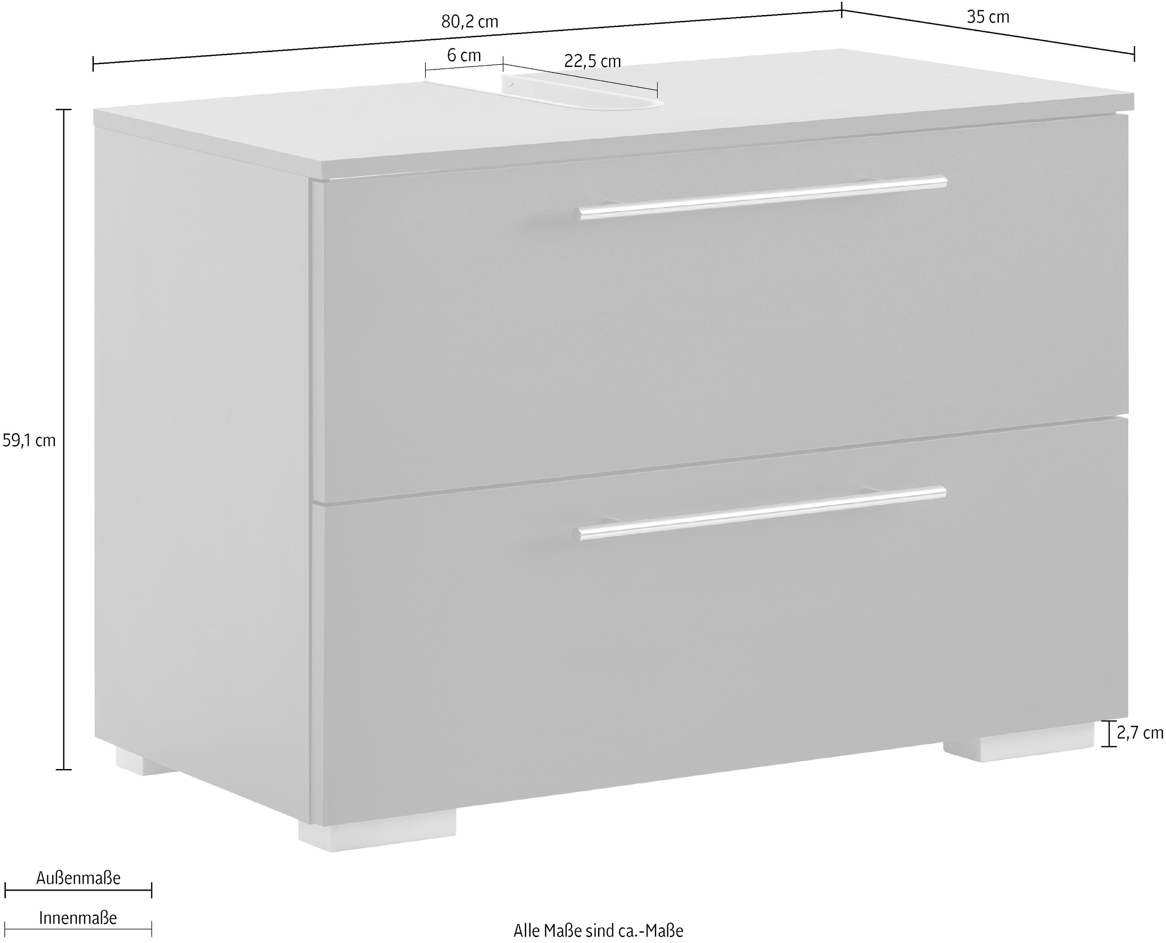 welltime Waschbeckenunterschrank »Carlos«, Breite 80 cm