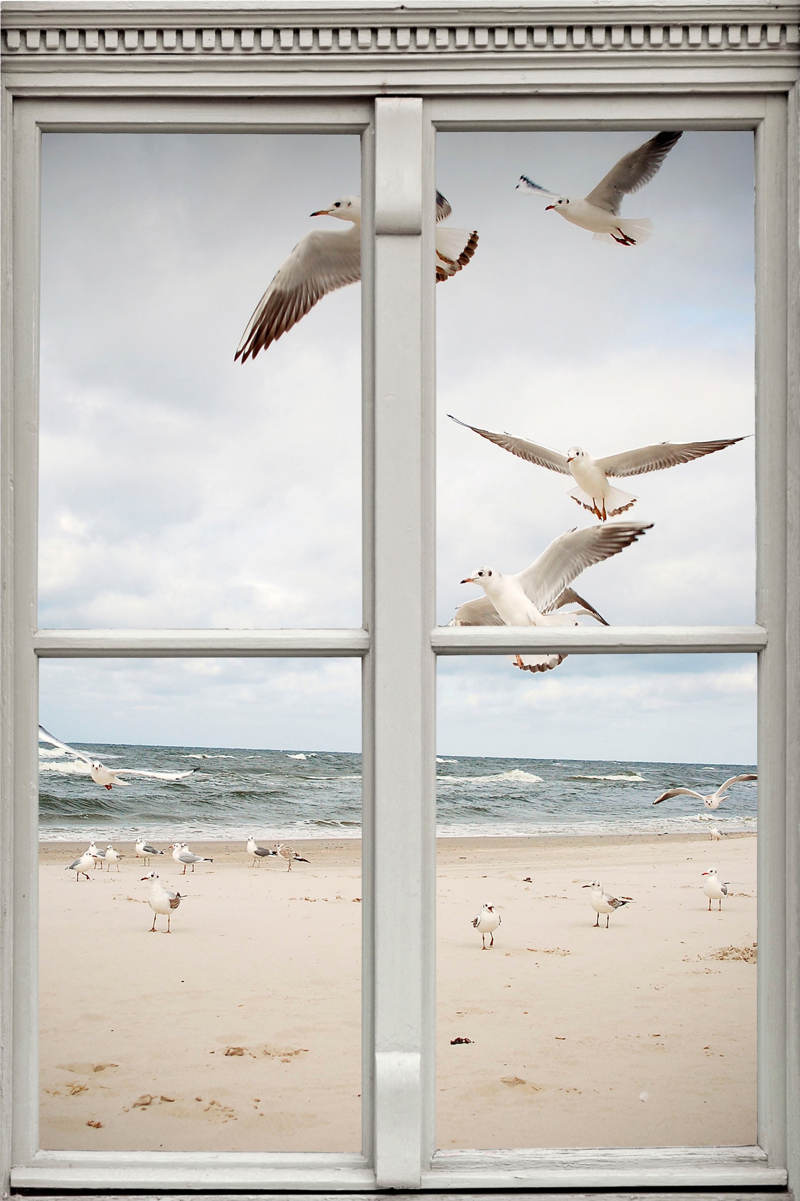 queence Wandsticker »Möwen am Strand«