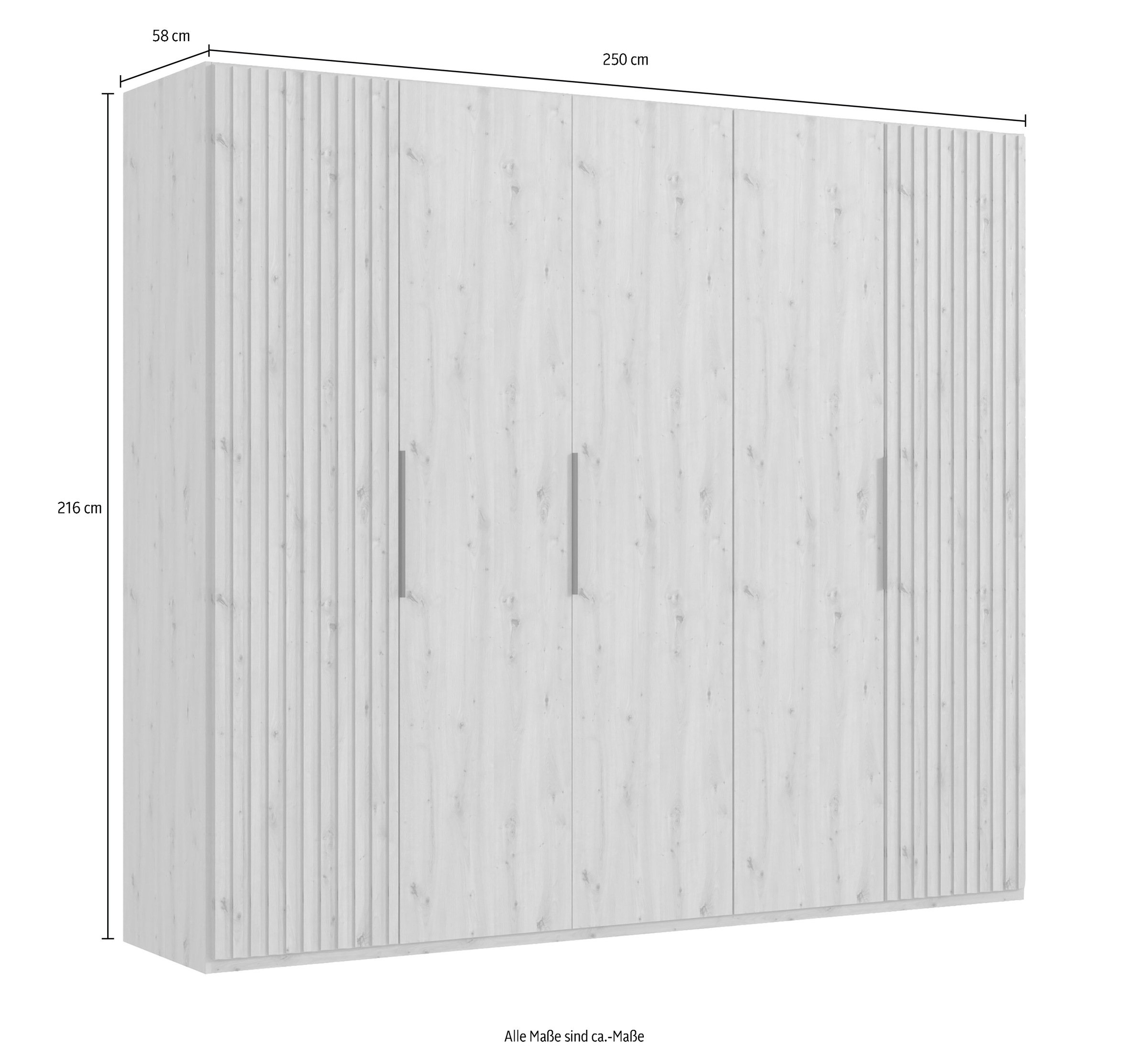 Wimex Drehtürenschrank »Andorra by fresh to go«, Mit 3D-Leisten für Akustikpaneel-Optik