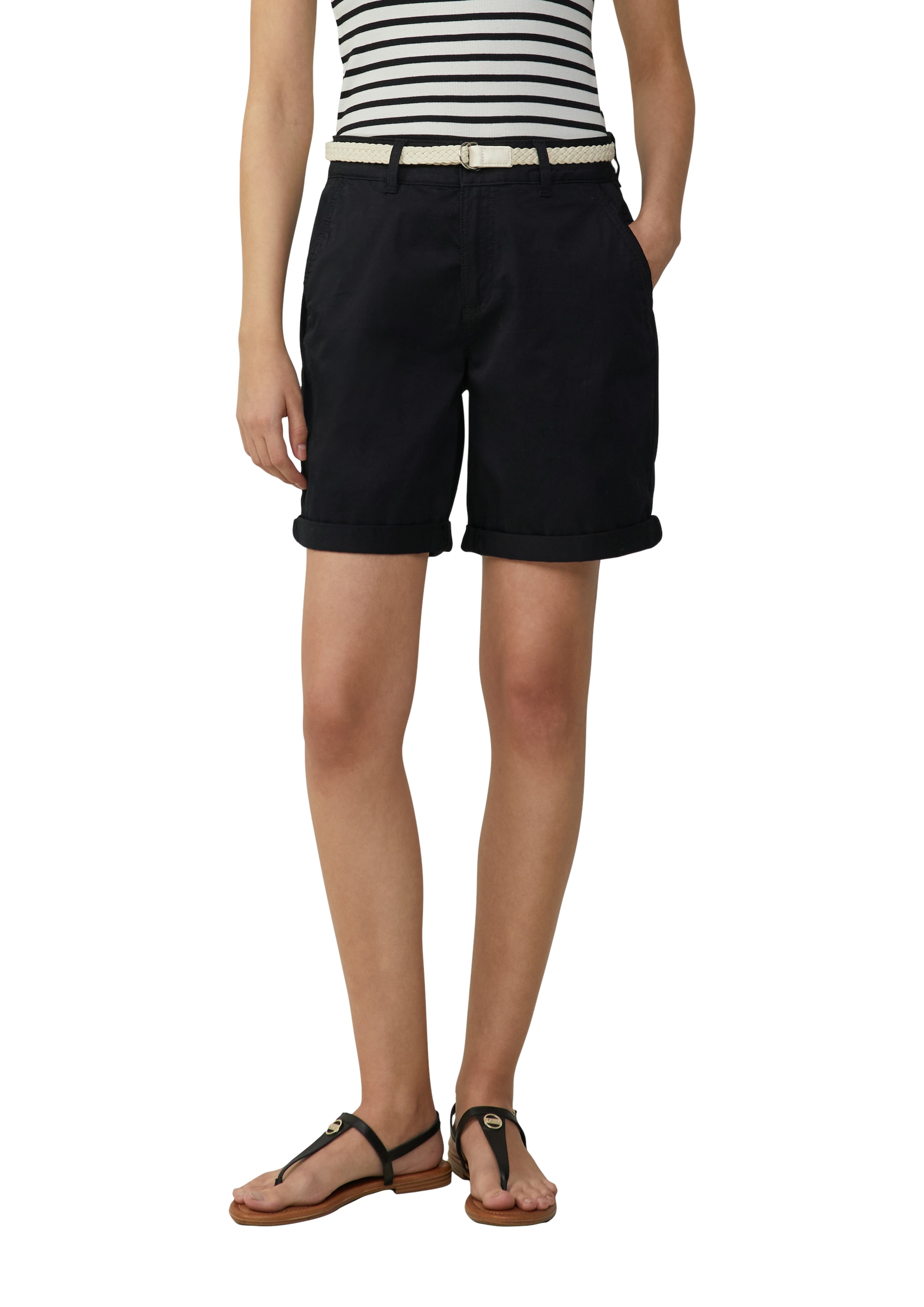 s.Oliver Chinoshorts, Sommerhose mit geflochtenem Gürtel günstig online kaufen