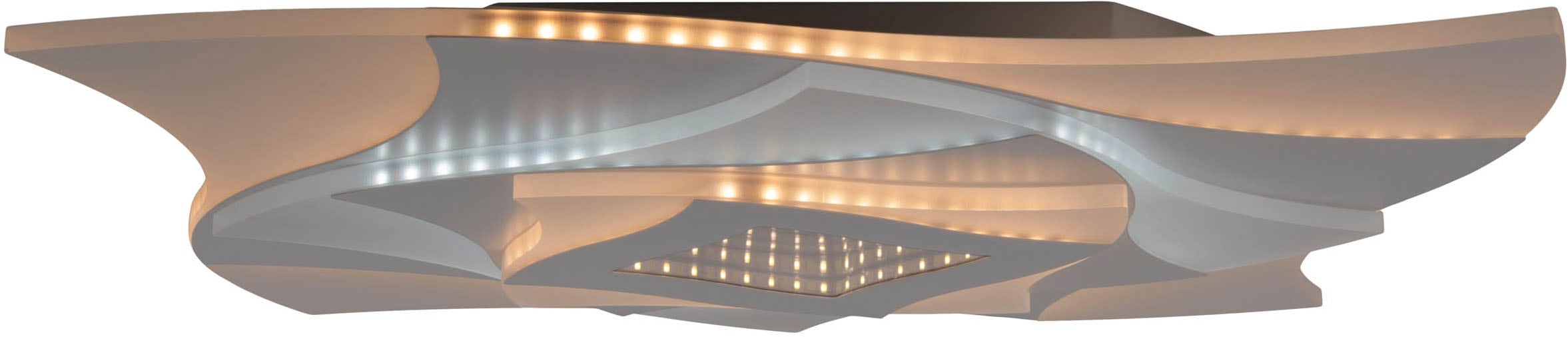 näve LED Deckenleuchte »Liora« LED-Modul 1 Stk. warmweiß - kaltweiß 3D-Effekt, CCT, Memory, Nachtlicht, dimmbar per Fernbedienung, weiß