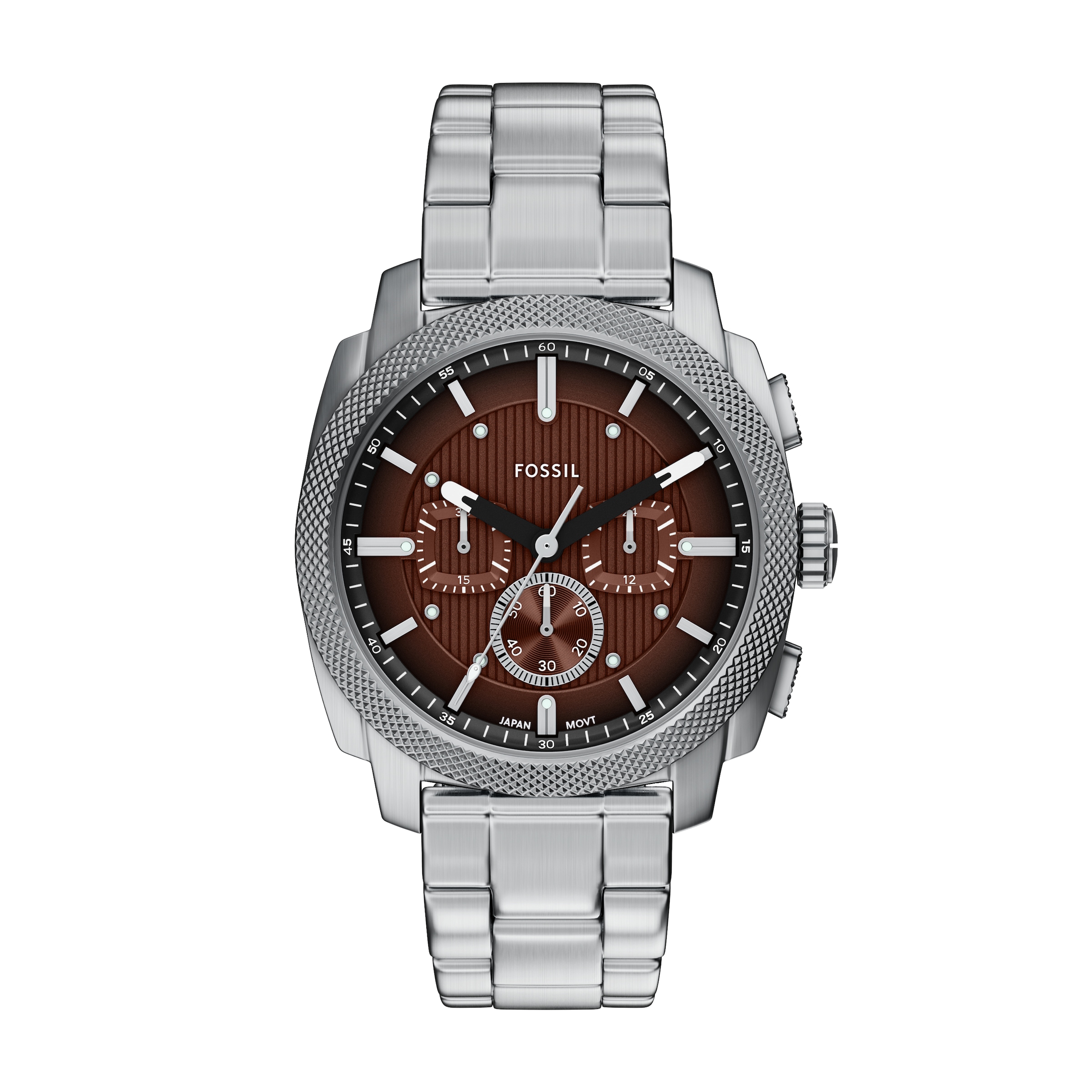 Fossil FS6144 Machine Chronograph Watch Silver Brown 2