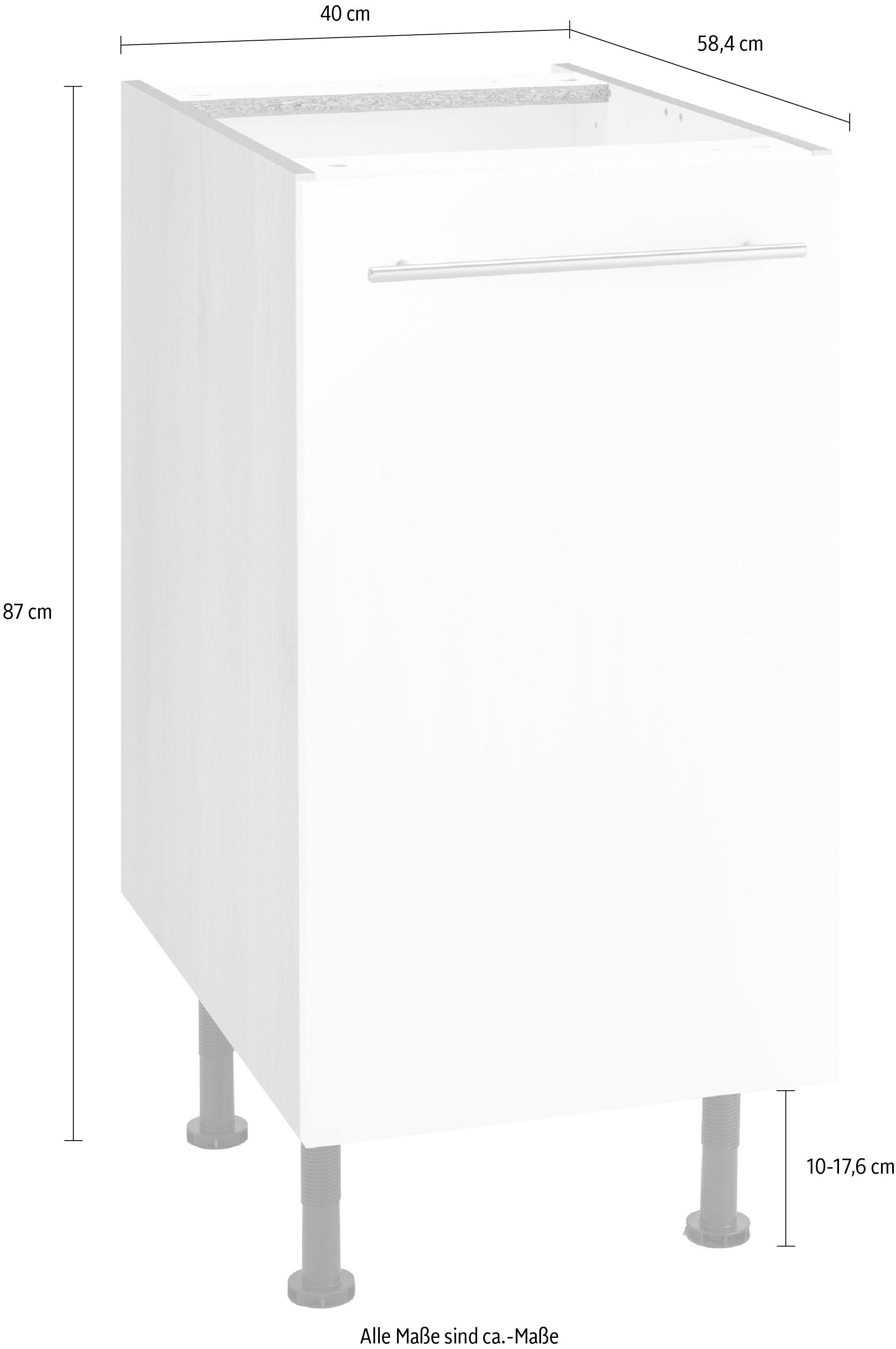 OPTIFIT Unterschrank »Bern«, 40 cm breit, mit 1 Tür mit höhenverstellbaren  Füßen, mit Metallgriff | BAUR