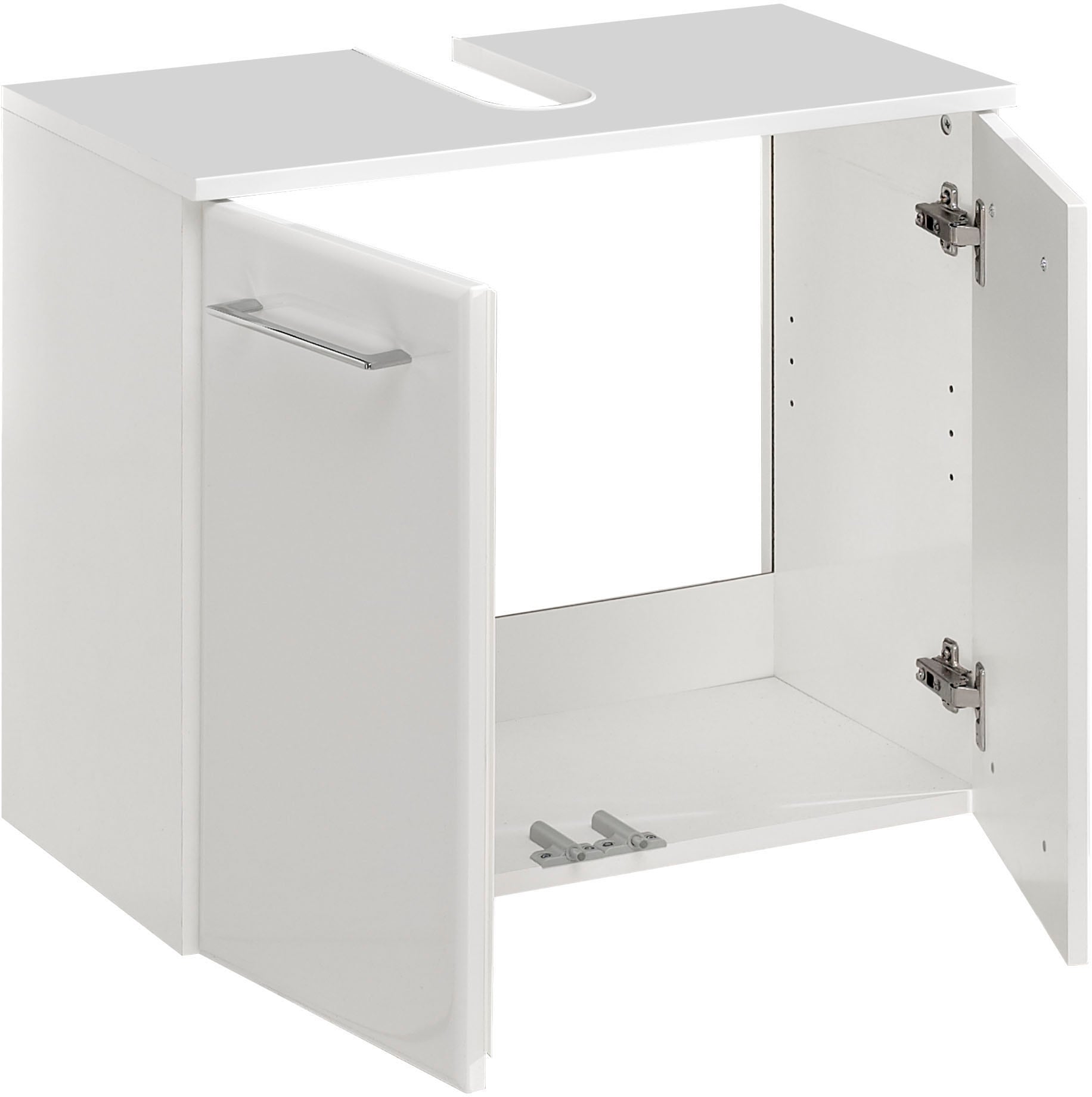 Saphir Badmöbel-Set »Quickset 376 5-teilig, Waschbeckenunterschrank und LED-Spiegelschrank«, (Set, 5 St.), in Weiß Hochglanz, inkl. Türdämpfer, ohne Waschbecken, 9 Türen