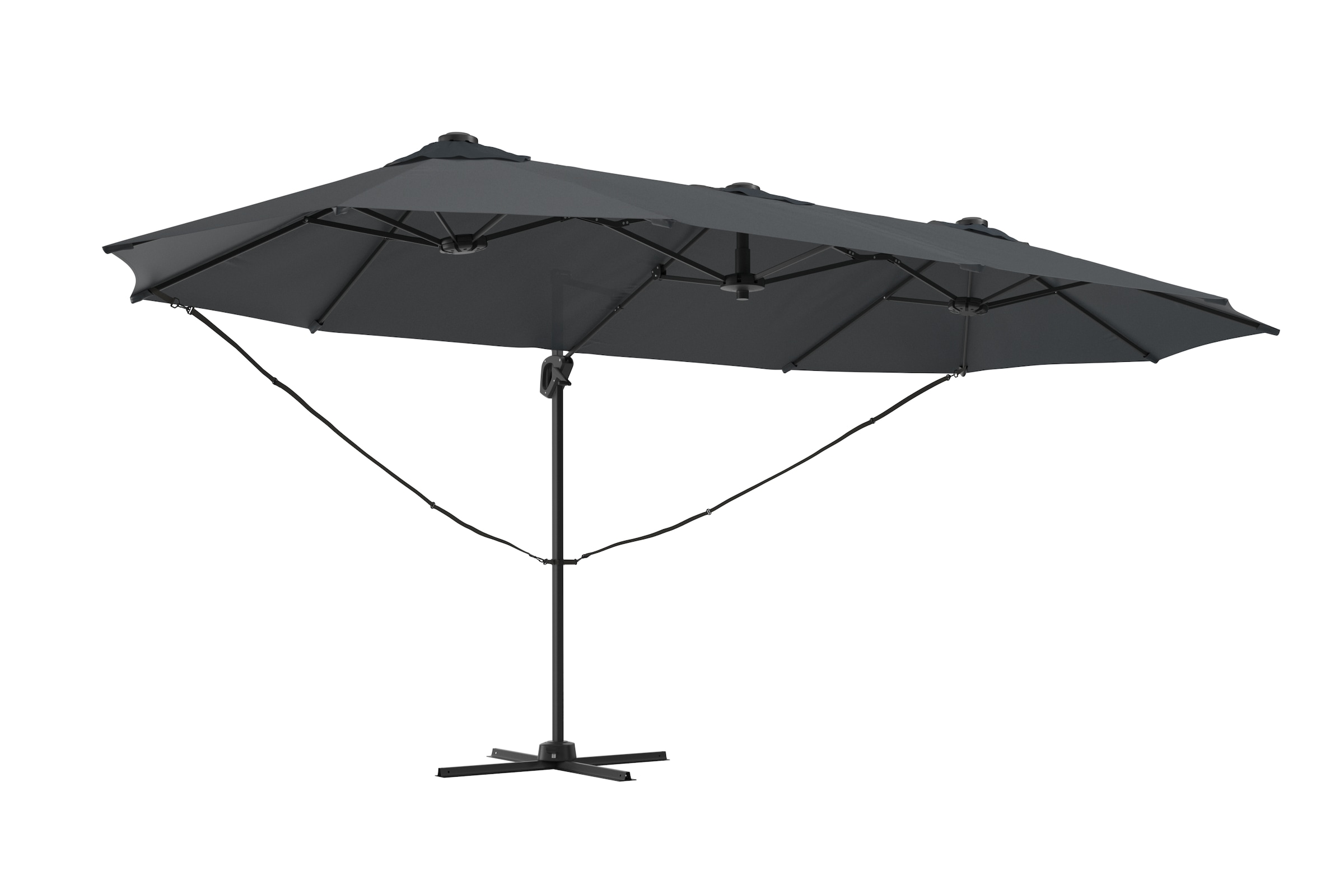 KONIFERA Ampelschirm »»Elba« Twin in anthrazit oder creme erhältlich«, BxLxH: 455x263x237 cm,...