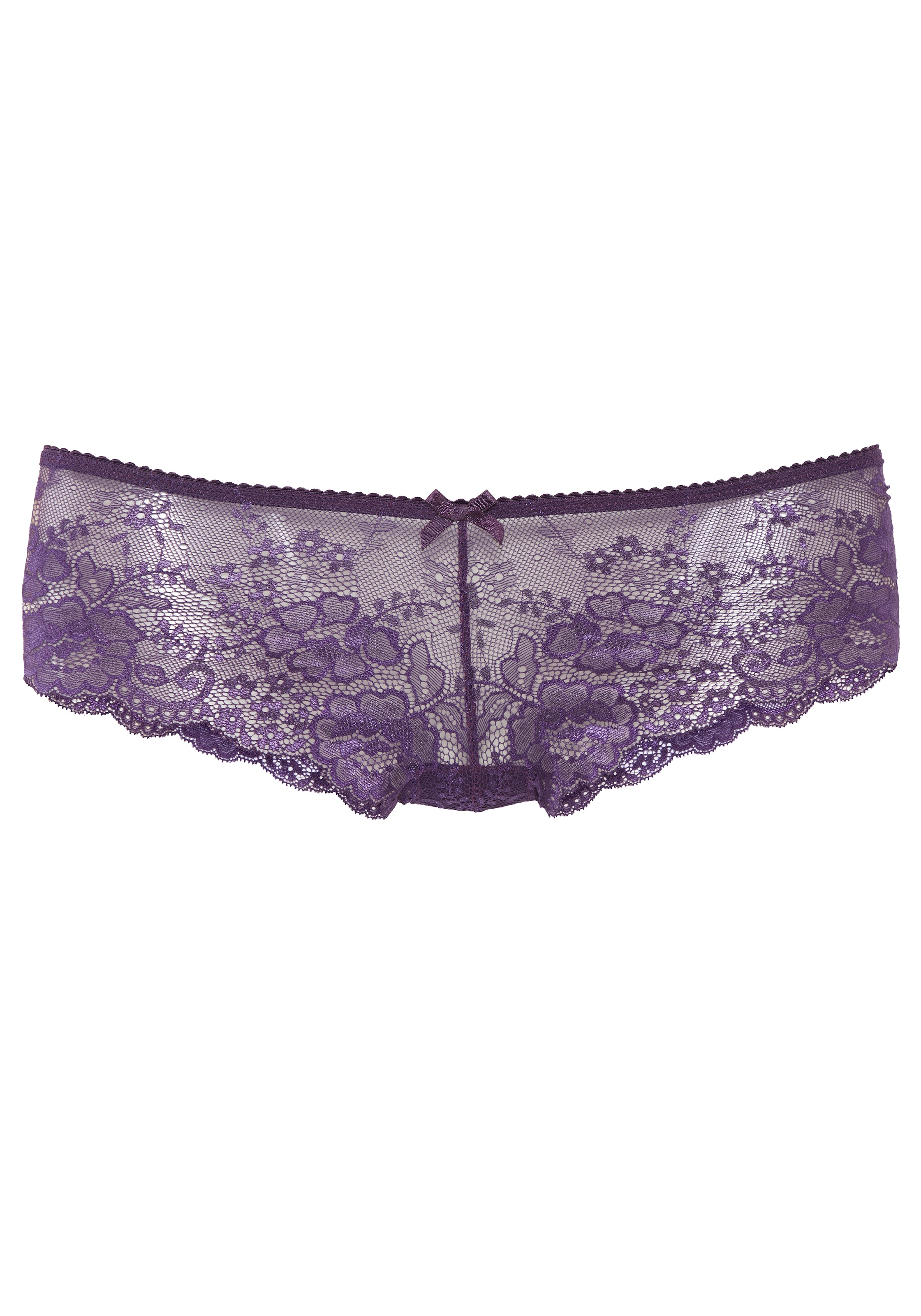 LASCANA Damen Hipster, Gr. 32pflaume, Spitze, Obermaterial: 90% Polyamid, 10% Elasthan, unifarben, Unterhosen, aus zarter Spitze