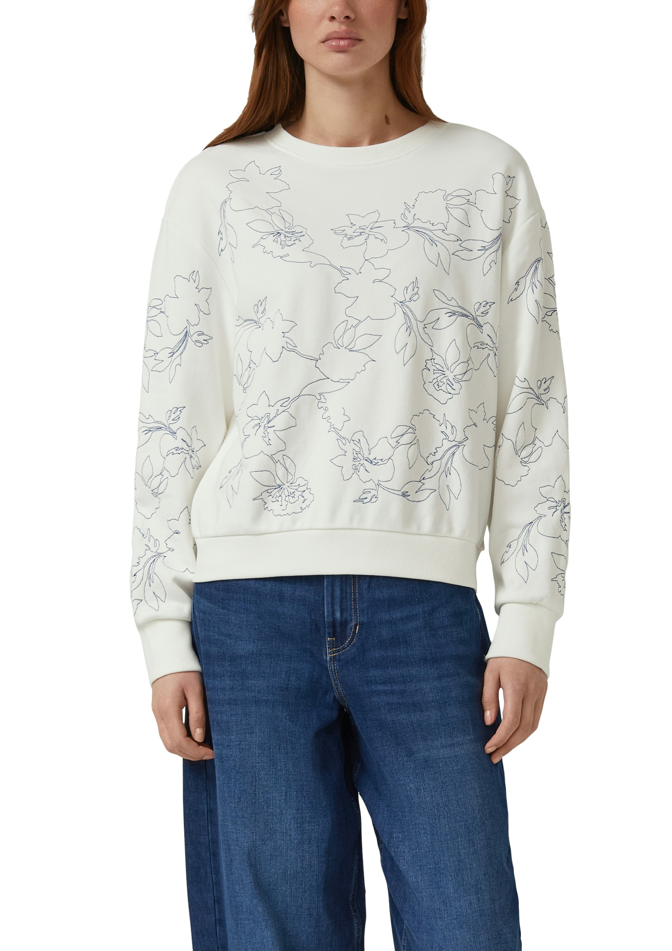 s.Oliver Sweater, mir floraler Stickerei günstig online kaufen