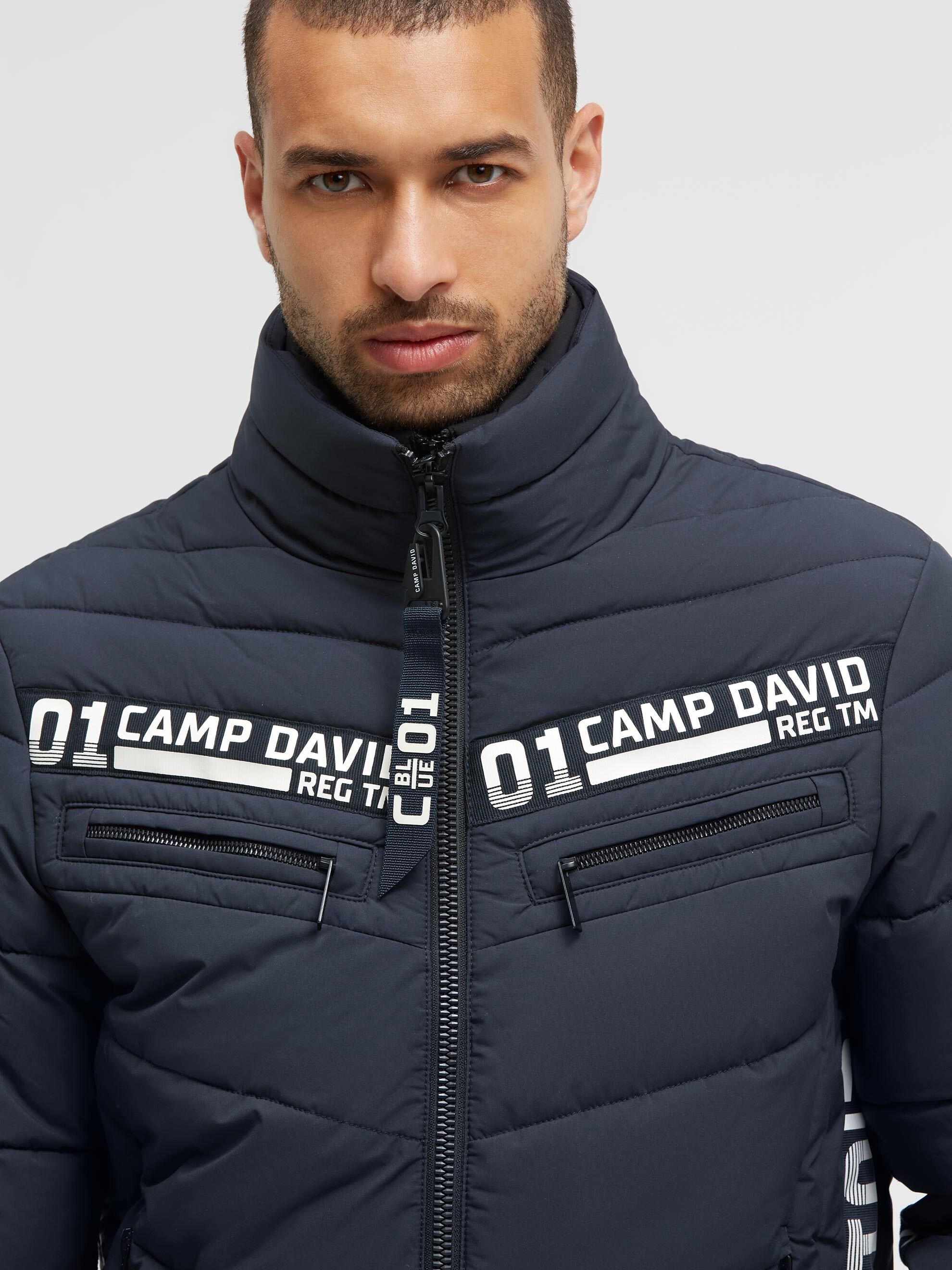 CAMP DAVID Winterjacke ohne Kapuze mit Reißverschluss an den Einschubtaschen