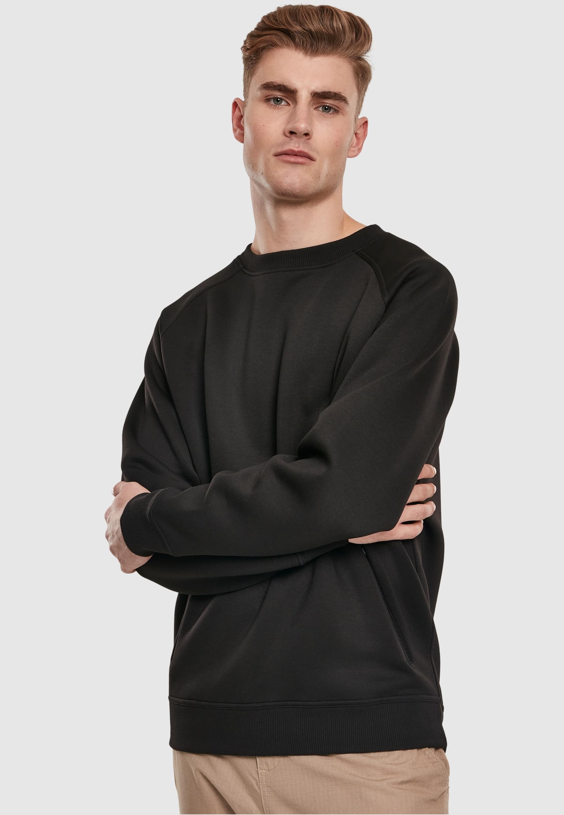 URBAN CLASSICS Rundhalspullover »Urban Classics Herren Raglan Zip Pocket Crew«, (1 tlg.)