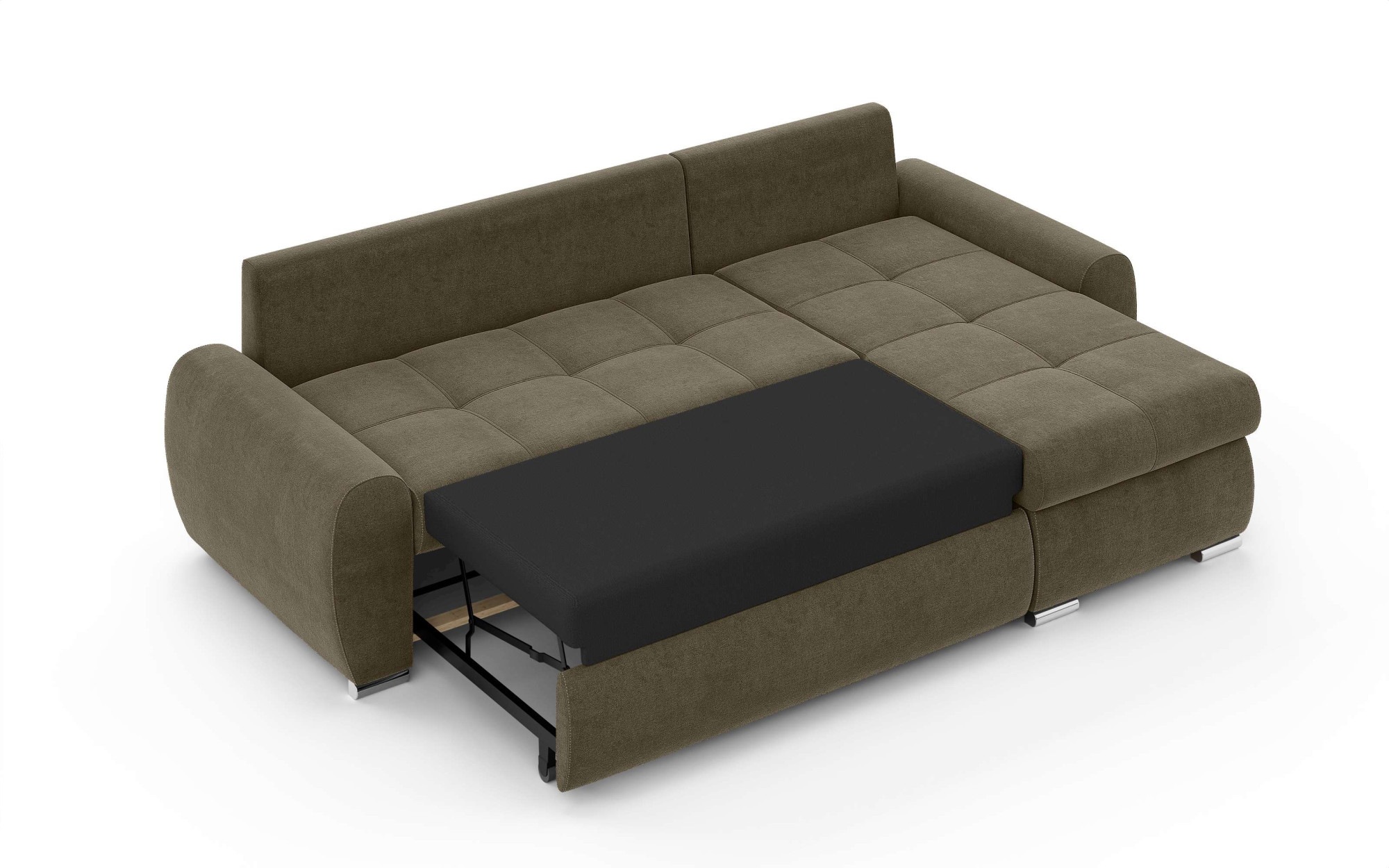 INOSIGN Ecksofa »HAVERHILL Schlafsofa mit Bettkasten, Maße B/H/T: 237/89/166 cm«, L-Form mit Recamiere links oder rechts bestellbar, Wellenunterfederung