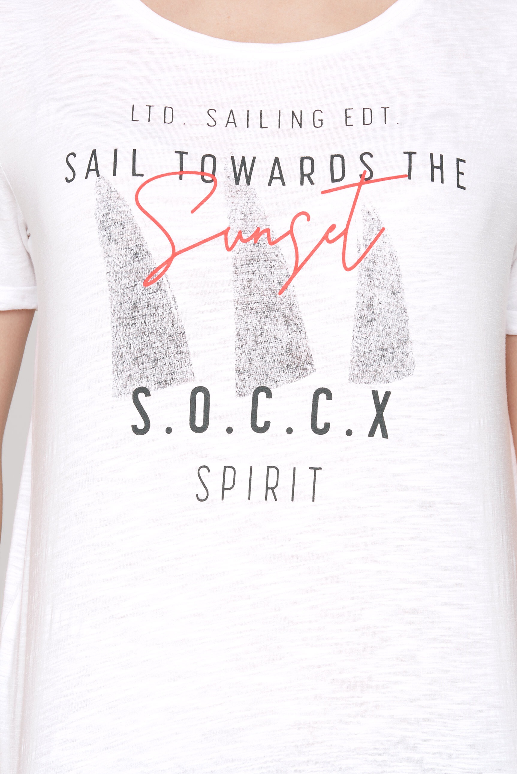 SOCCX Rundhalsshirt, mit Turn-Up-Ärmel