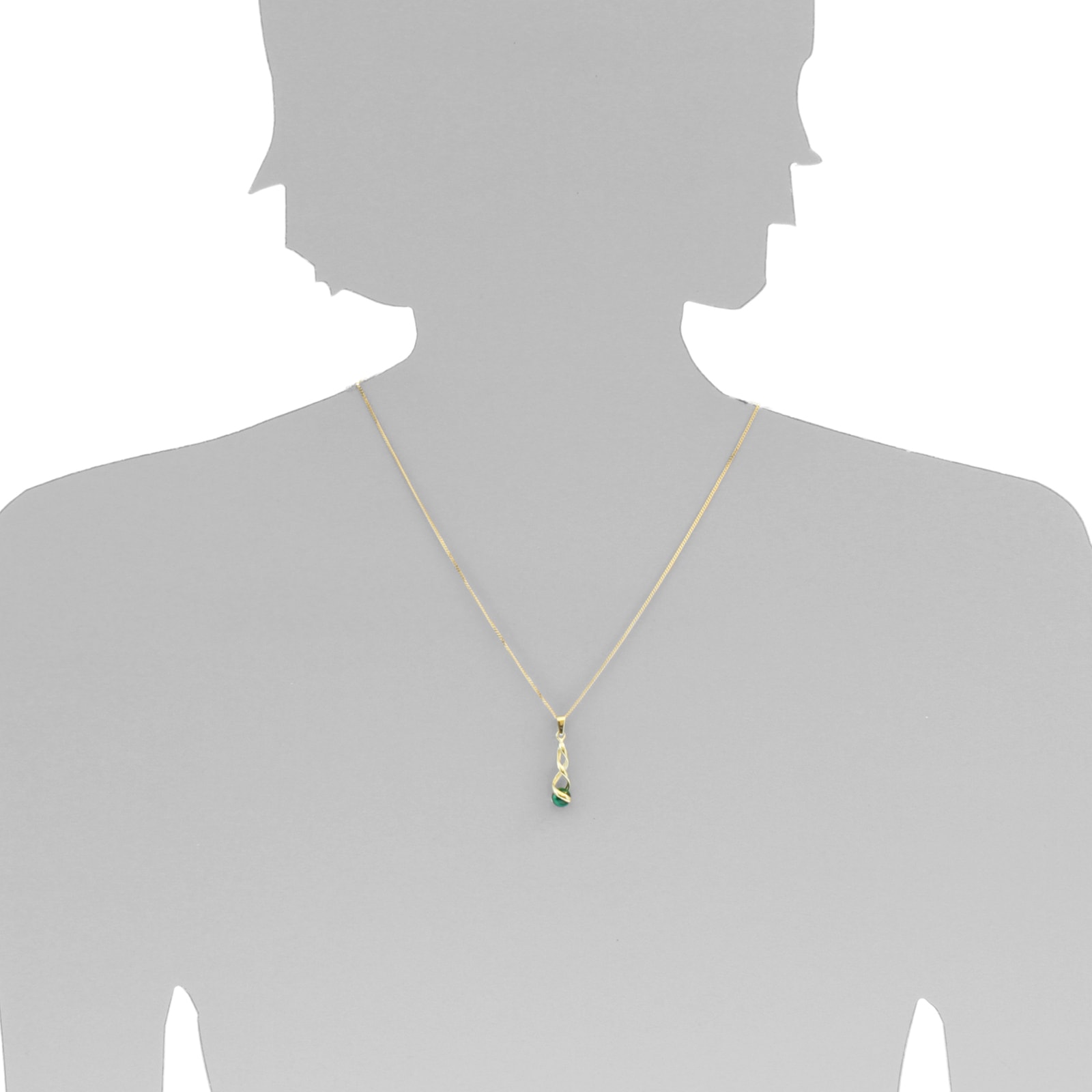 OSTSEE-SCHMUCK Kettenanhänger »- Lusia - Gold 333/000 - Malachit«