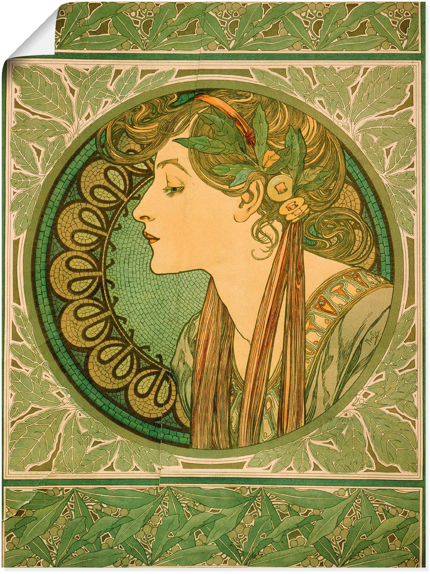 Artland Wandbild "Lorbeer. 1921" Frau 1 Stk. tlg. als Alubild, Outdoorbild, günstig online kaufen