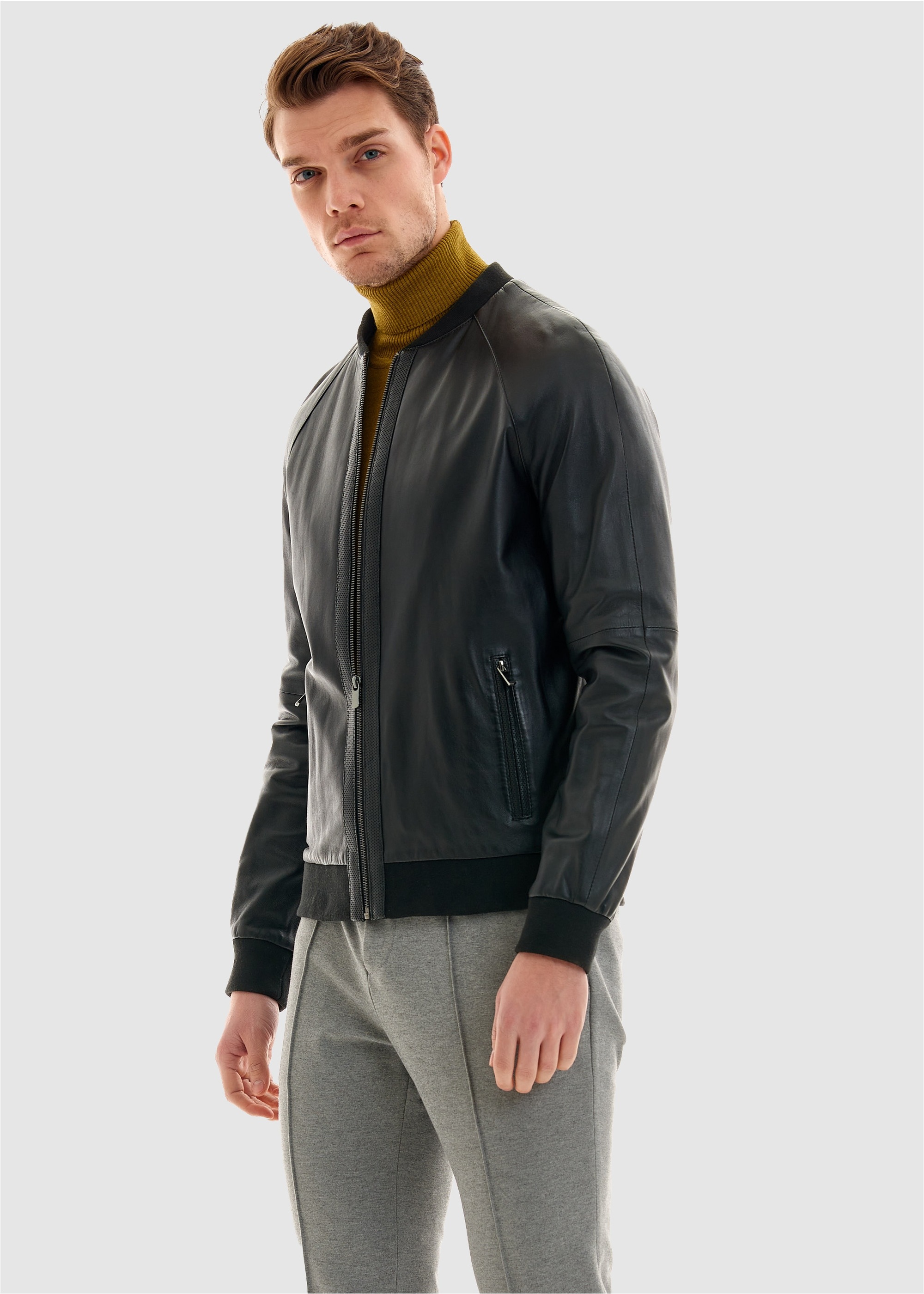 Pierre Cardin Lederjacke, im Bomber-Look