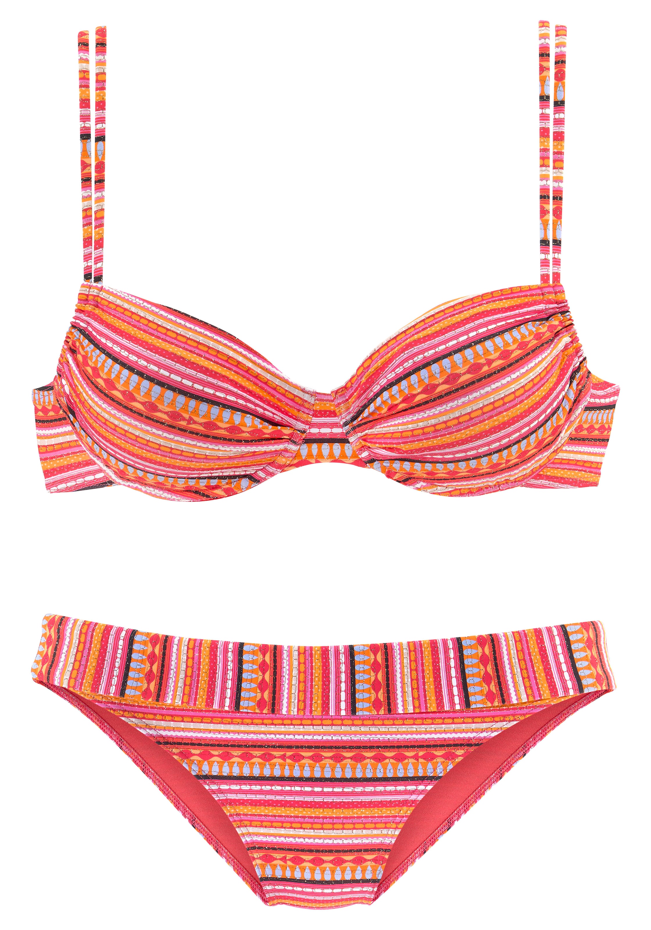 LASCANA Bügel-Bikini, mit goldfarbenen Glitzerstreifen
