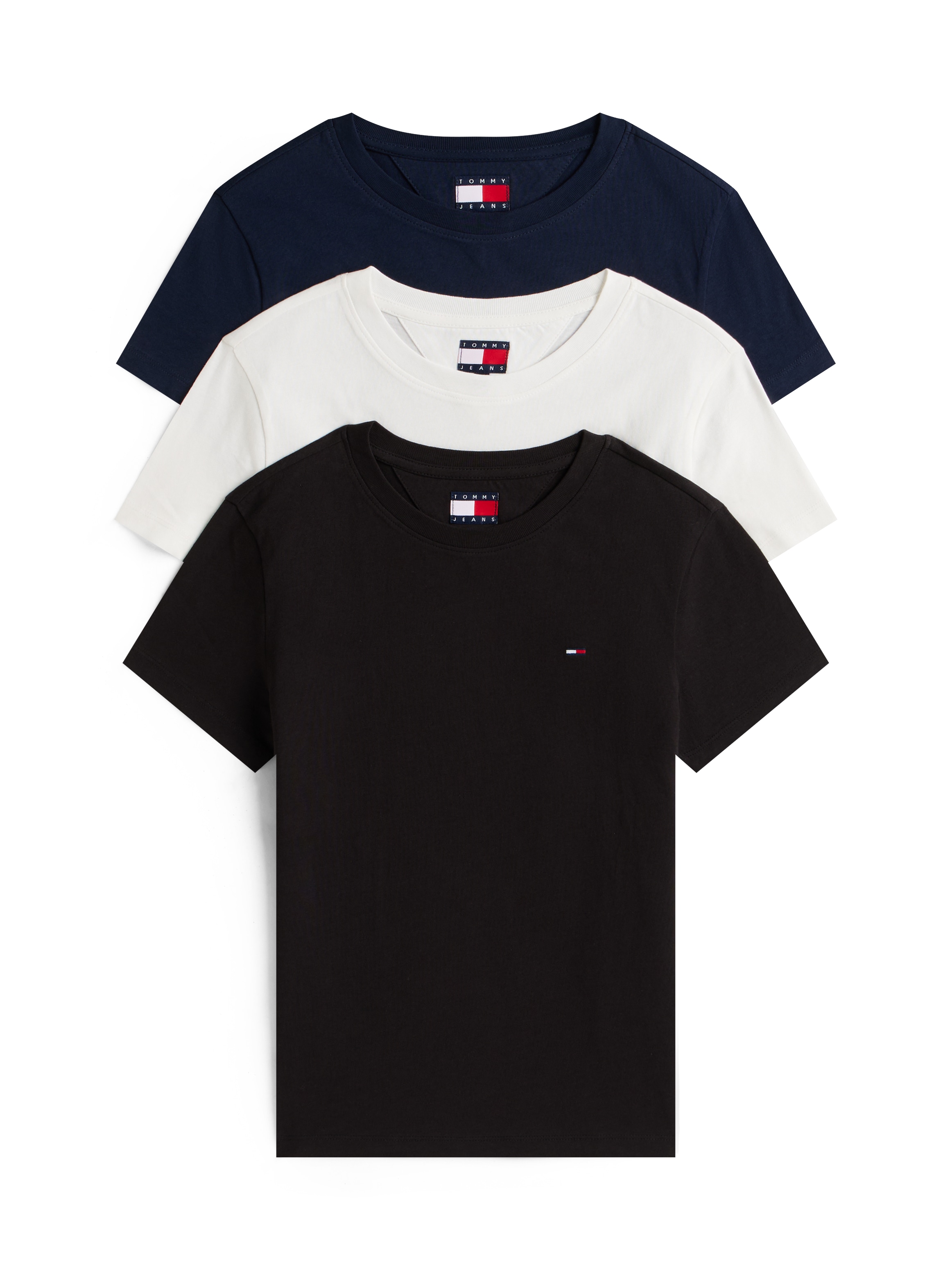 Tommy Jeans Kurzarmshirt "TJW 3PACK C-NECK TEE" Packung, 3er-Pack, 3 Slim, unifarbenes Design
