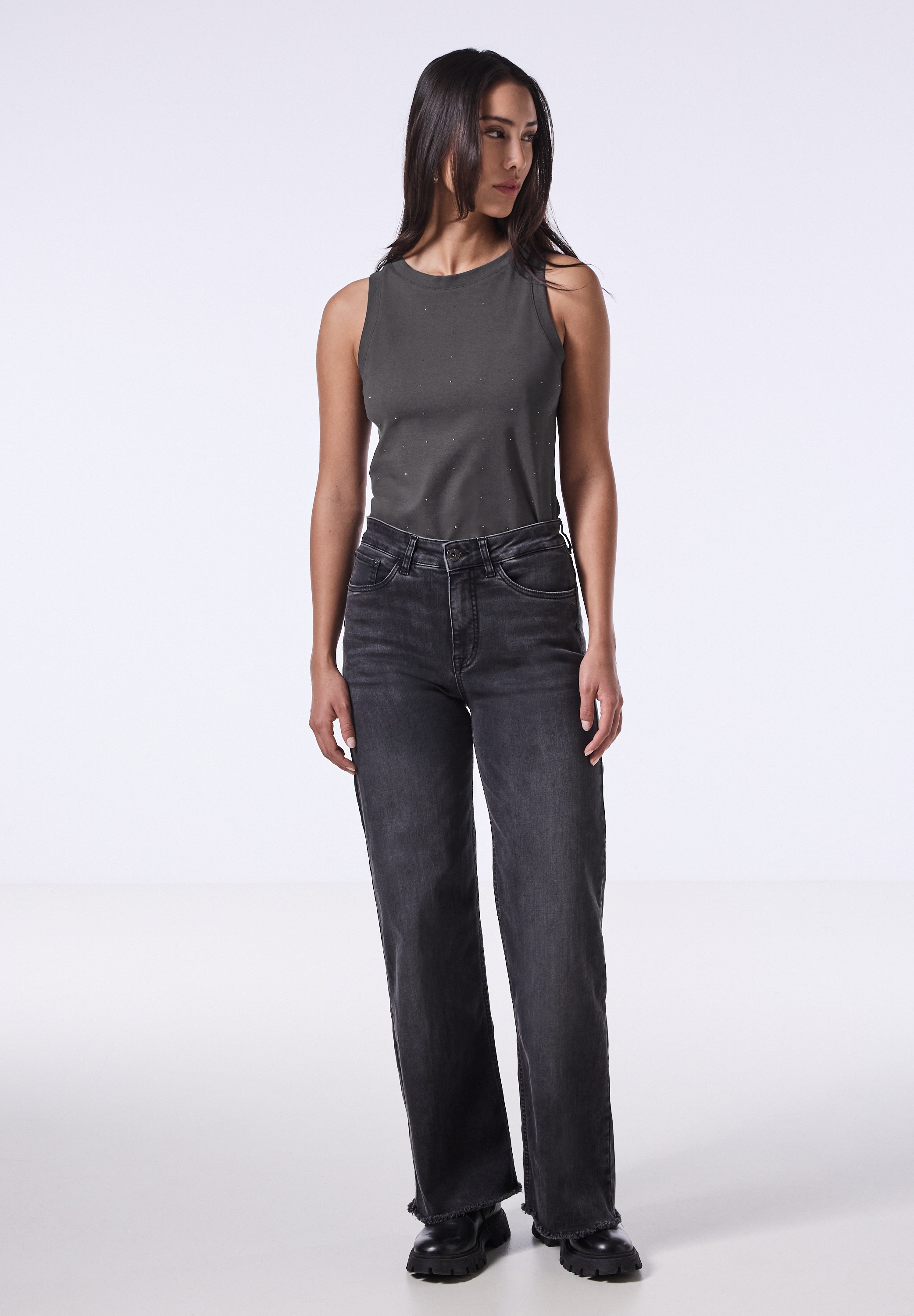 STREET ONE STUDIO T-Shirt, aus Baumwolle mit Stretchante