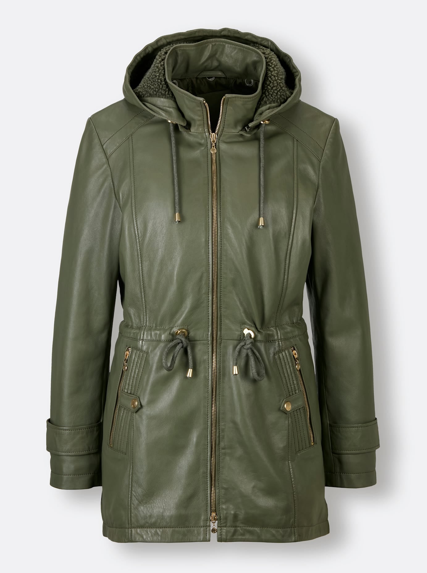CREATION L PREMIUM Lederjacke, mit Kapuze