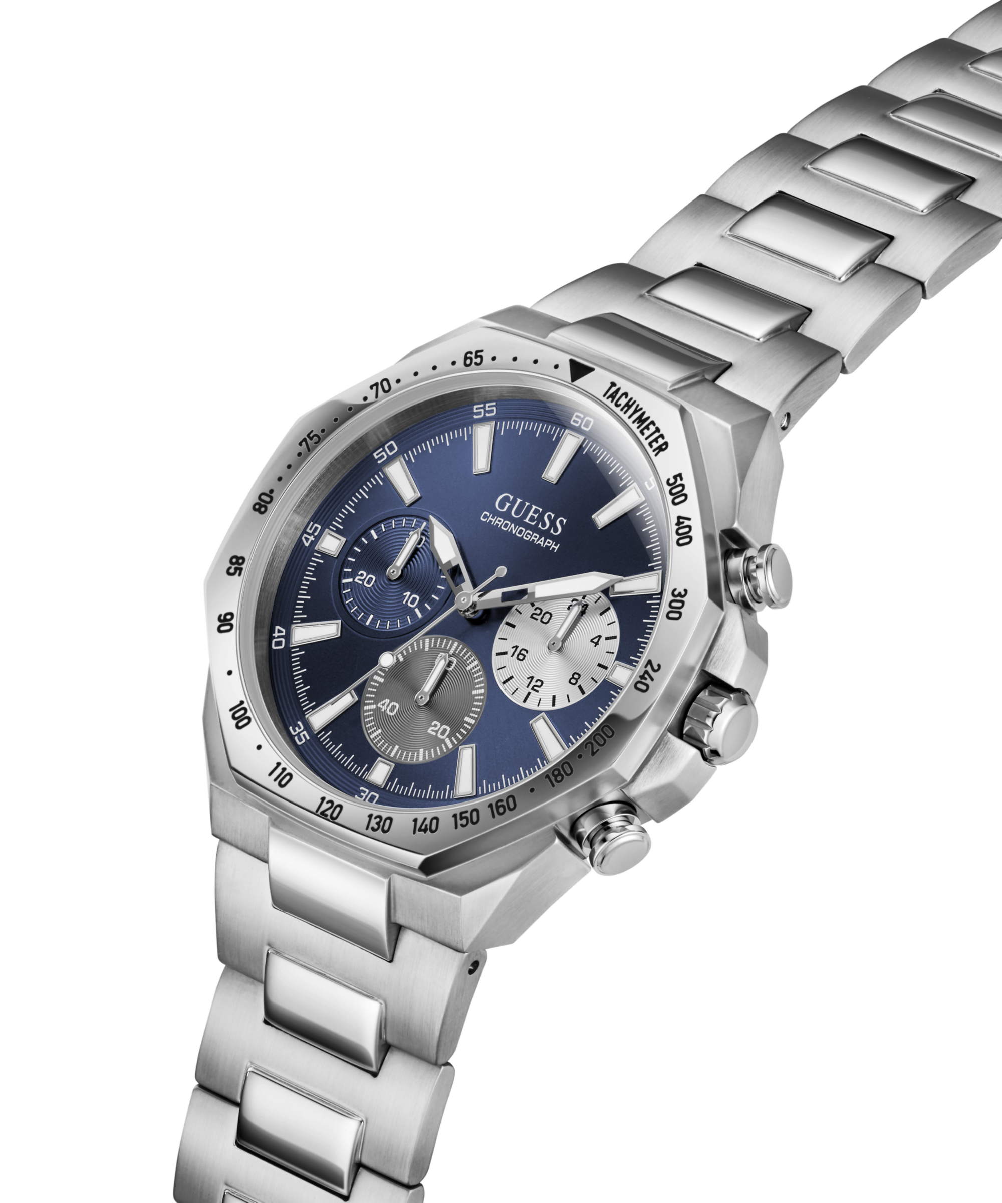 Guess Multifunktionsuhr »BLAKE« Quarzuhr, Armbanduhr, Herrenuhr, Edelstahlarmband, analog, Tag
