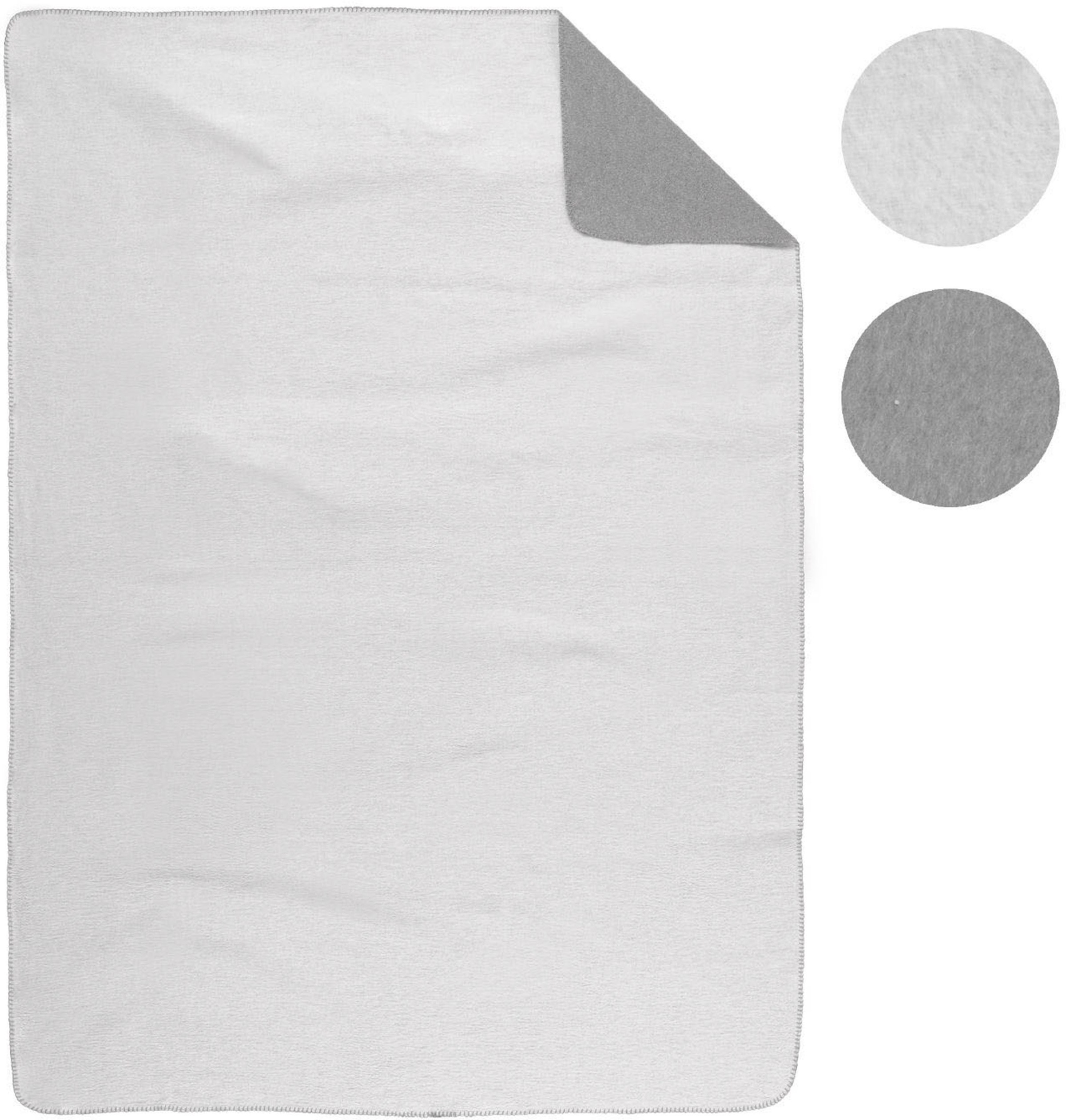 Thumbnail - Biberna Wohndecke "Eva" wohlig warme Melange Decke aus 100% Baumwolle - made in Germany