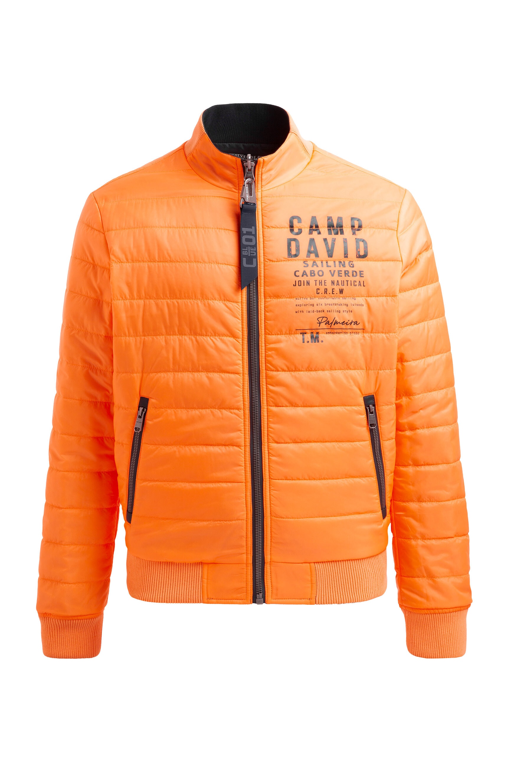 CAMP DAVID Wendejacke ohne Kapuze mit Rippbündchen im Ärmel