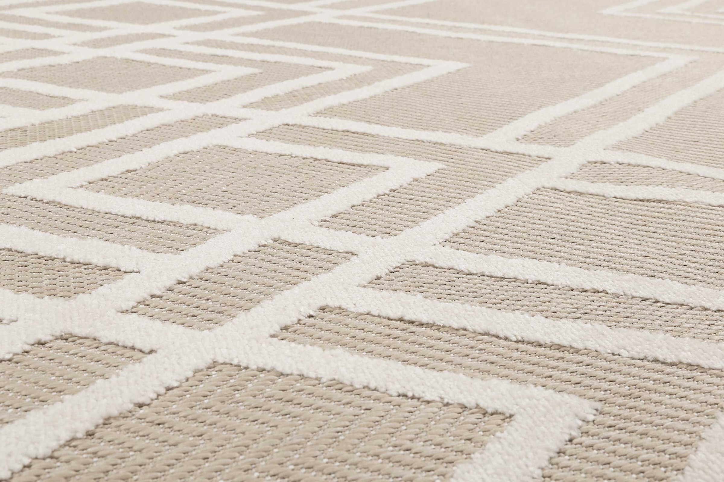 Esprit Outdoorteppich »Rave,  ESP-54228«, rechteckig, 6 mm Höhe, mit Hoch-Tief-Effekt, Rauten-Design, modern, robust, Terrasse, Küche