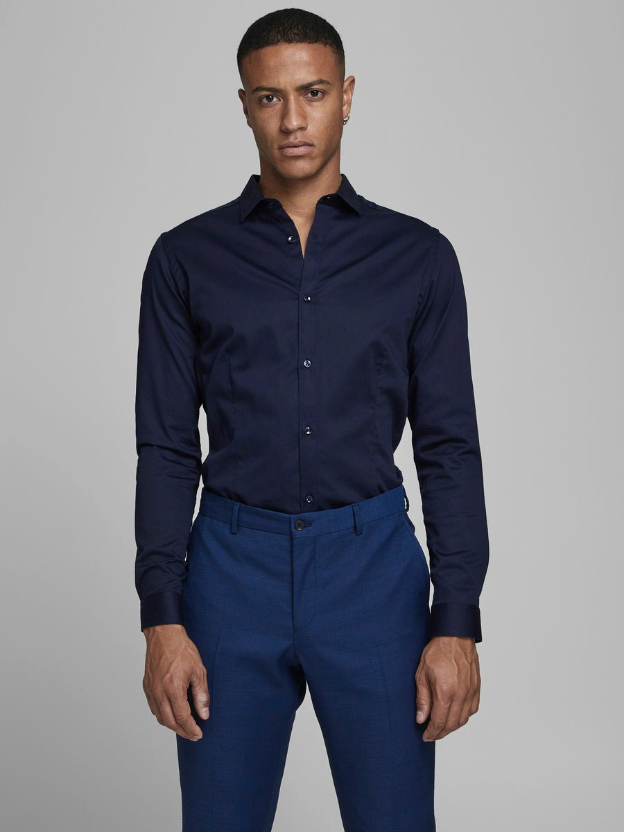 Jack & Jones Langarmhemd "JJPRPARMA SHIRT L/S NOOS" mit Hemdkragen