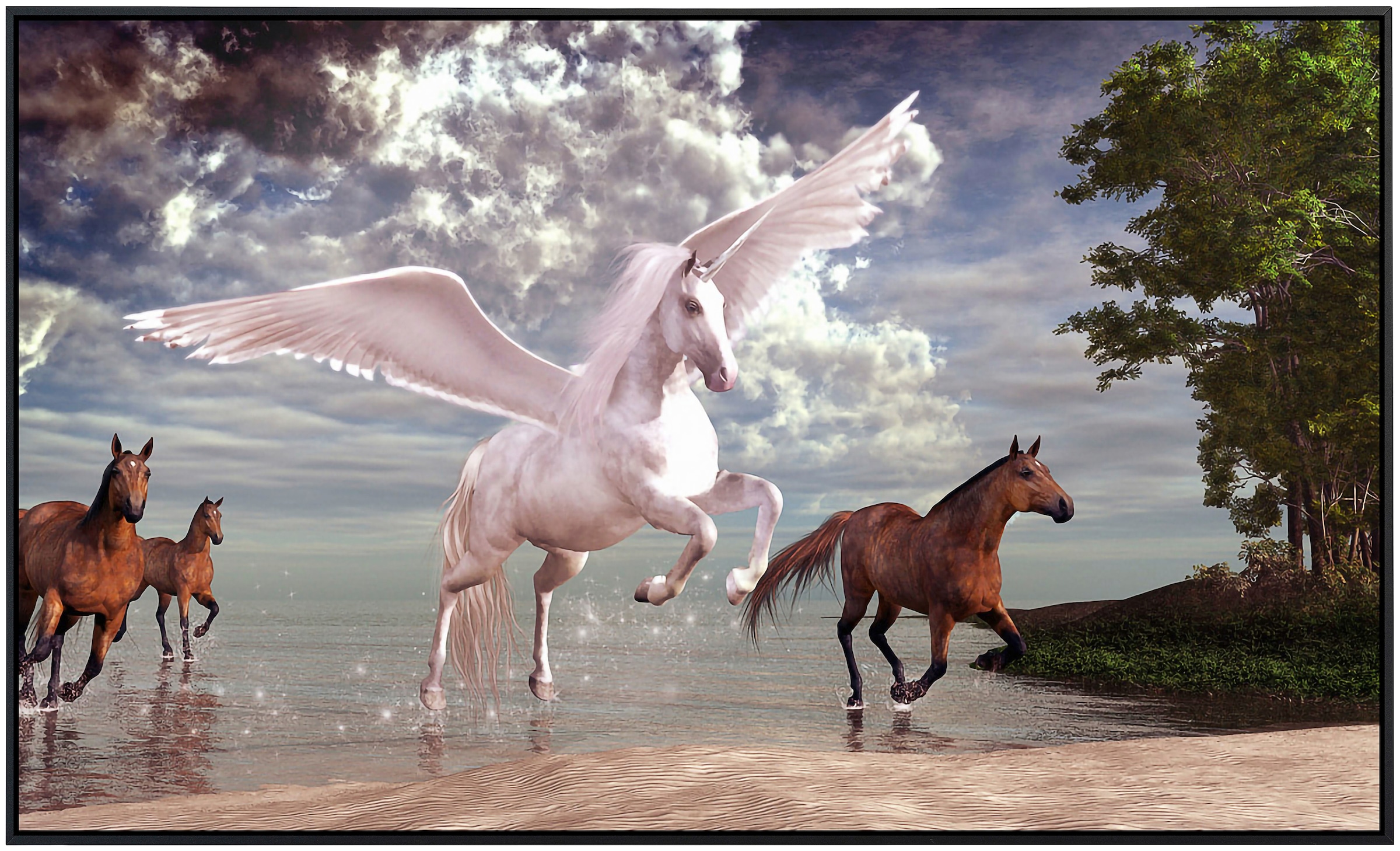 Papermoon Infrarotheizung »Pegasus und Pferde«, sehr angenehme Strahlungswärme