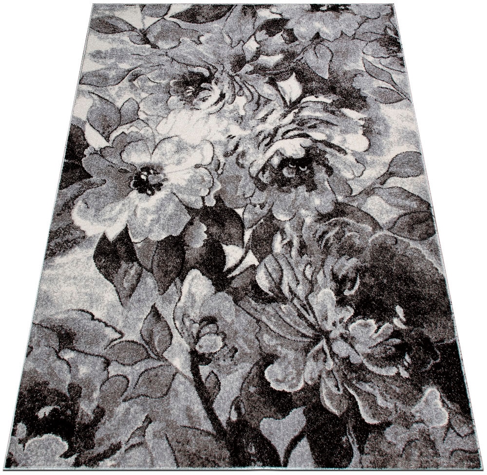 my home Teppich »Almrose«, rechteckig, 9 mm Höhe, mit besonders weichem Flor, Blumen Muster, florales Design, Kurzflor