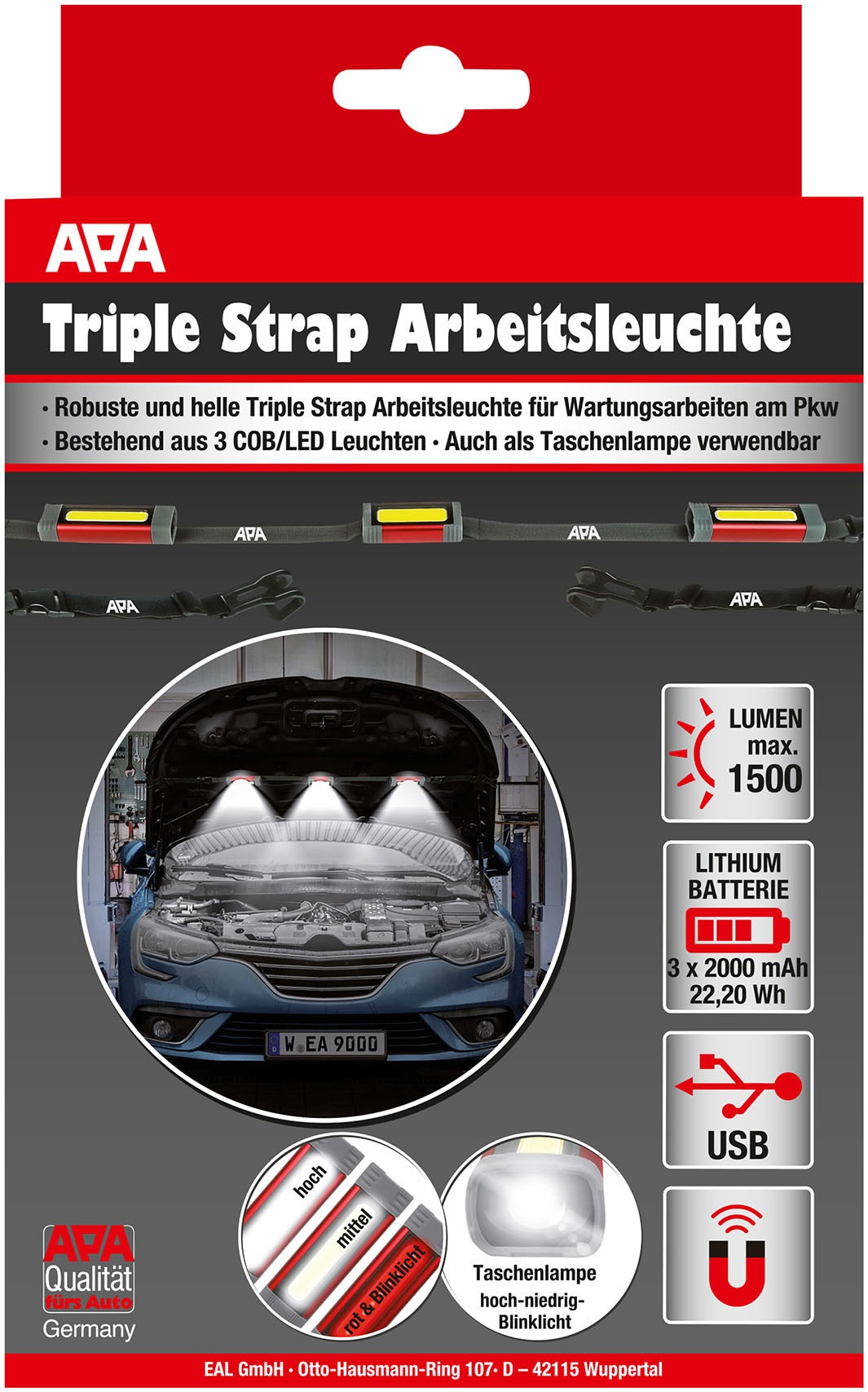 APA Arbeitsleuchte »Triple Strap Arbeitsleuchte«
