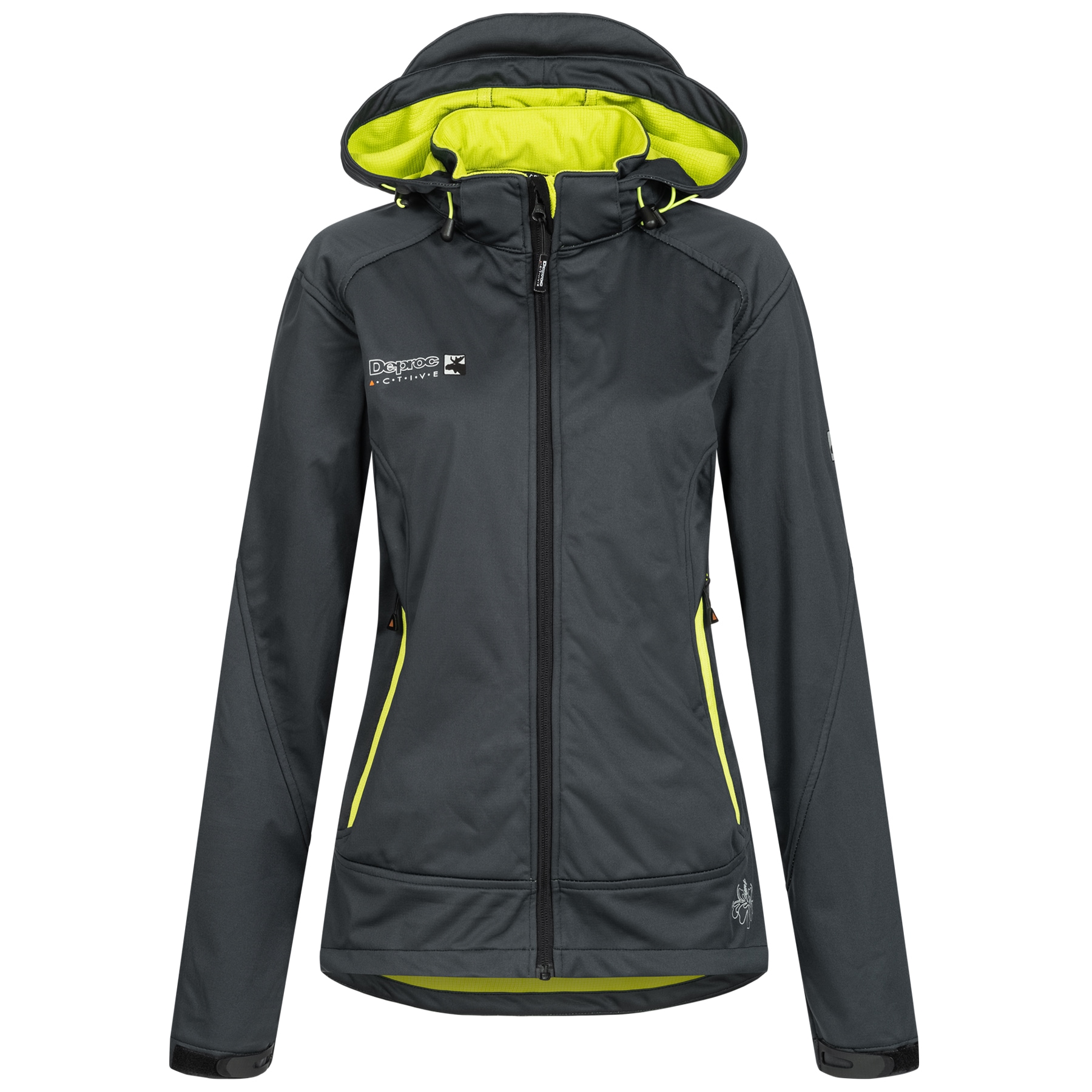 DEPROC Active Softshelljacke "Downton Peak WOMEN" mit Kapuze auch in Großen Größen erhältlich
