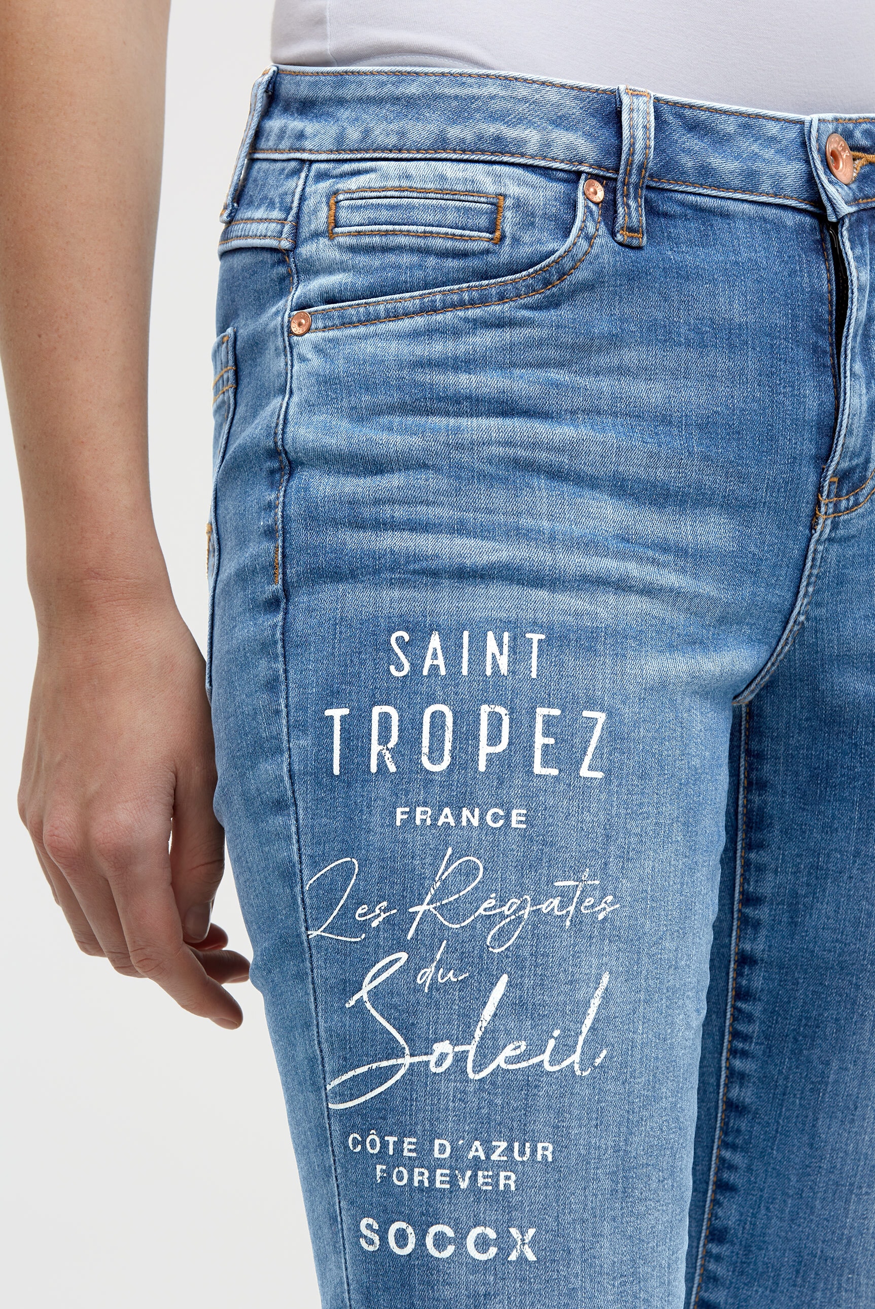 SOCCX Regular-fit-Jeans mit Turn-Up Saum