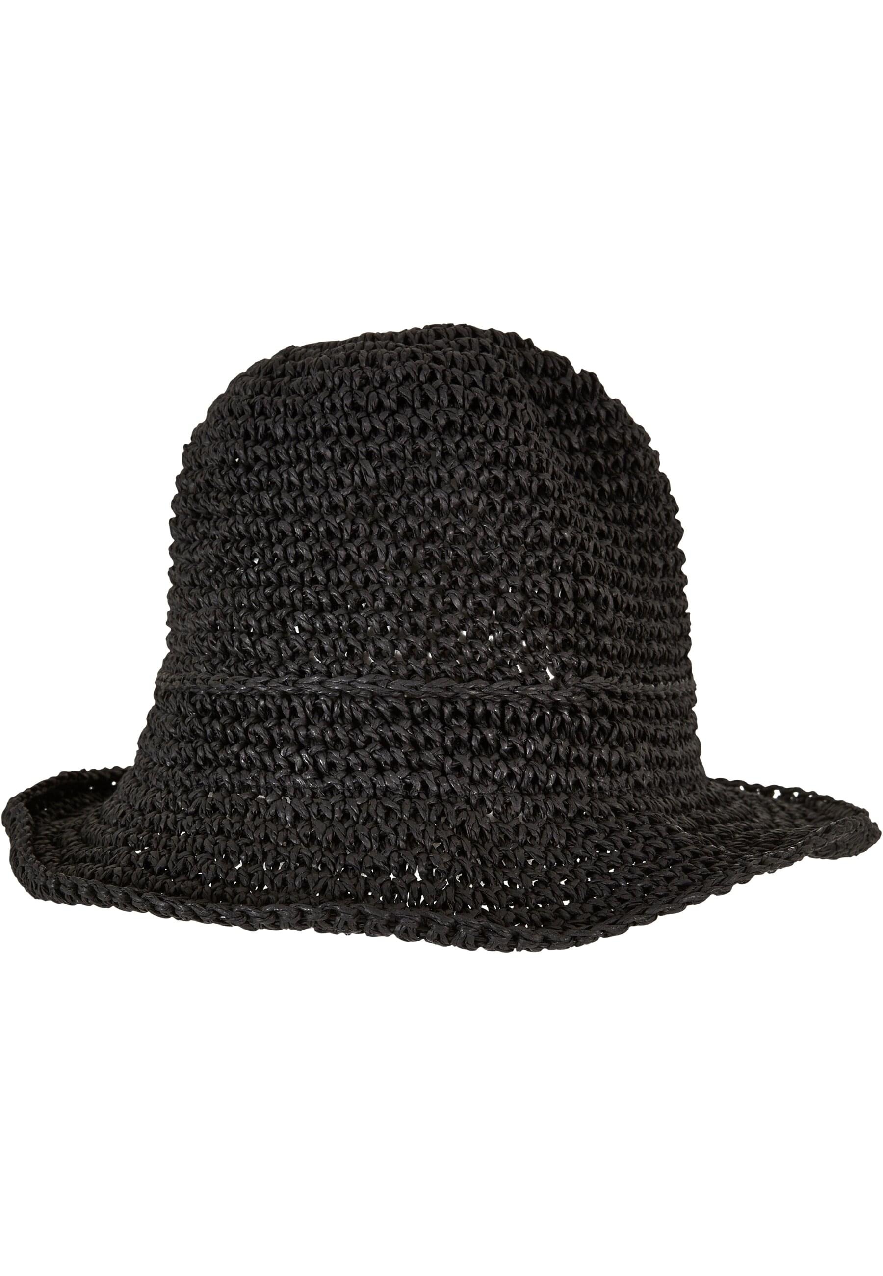 URBAN CLASSICS Damen Trucker Cap "Urban Classics Damen Braid Bast Bucket Hat"schwarz, unifarben, 50% Hanf 20% Jute 30% Textil, Caps