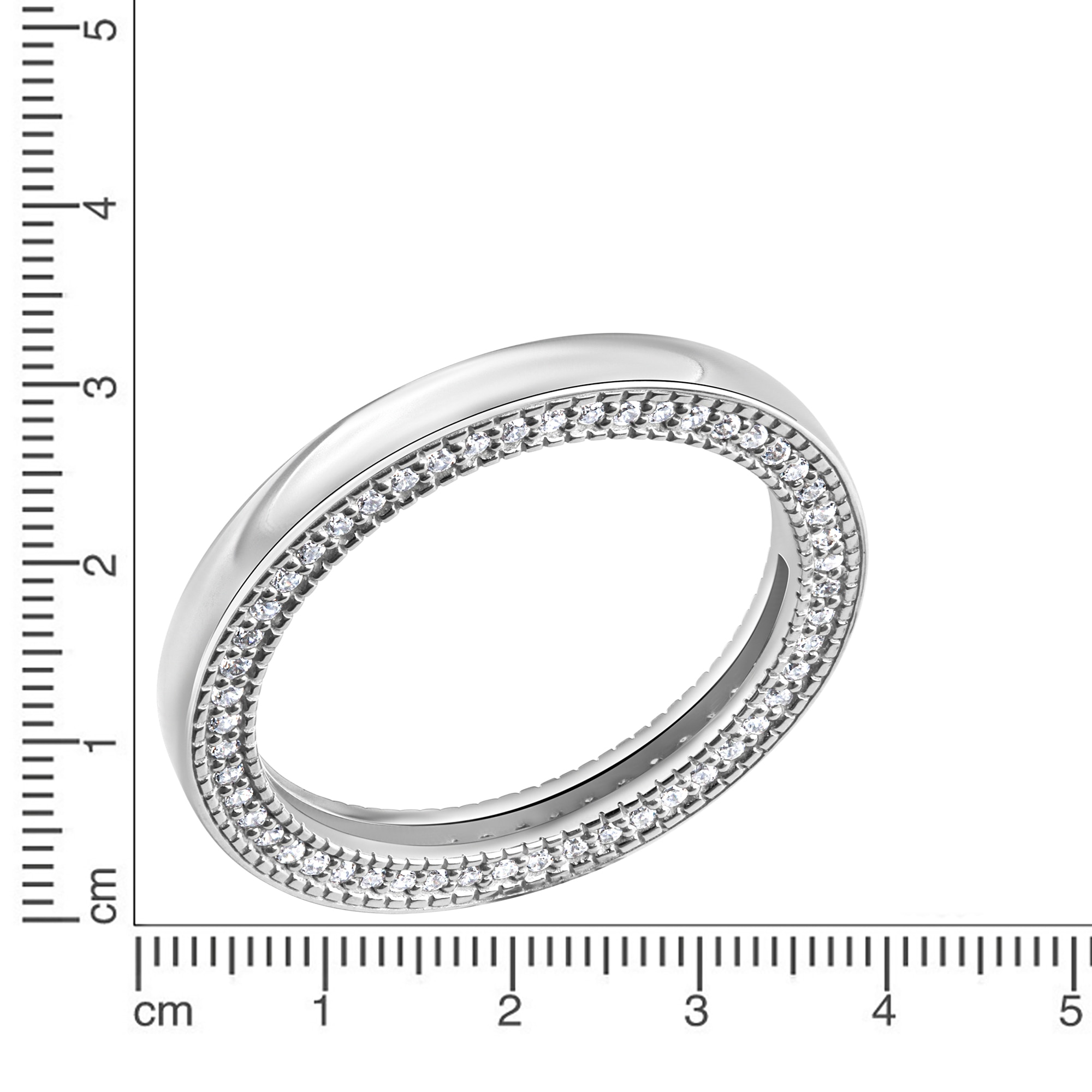 CELESTA Fingerring »Silber 925 rhodiniert mit 104 weißen Zirkonia-Steinen«